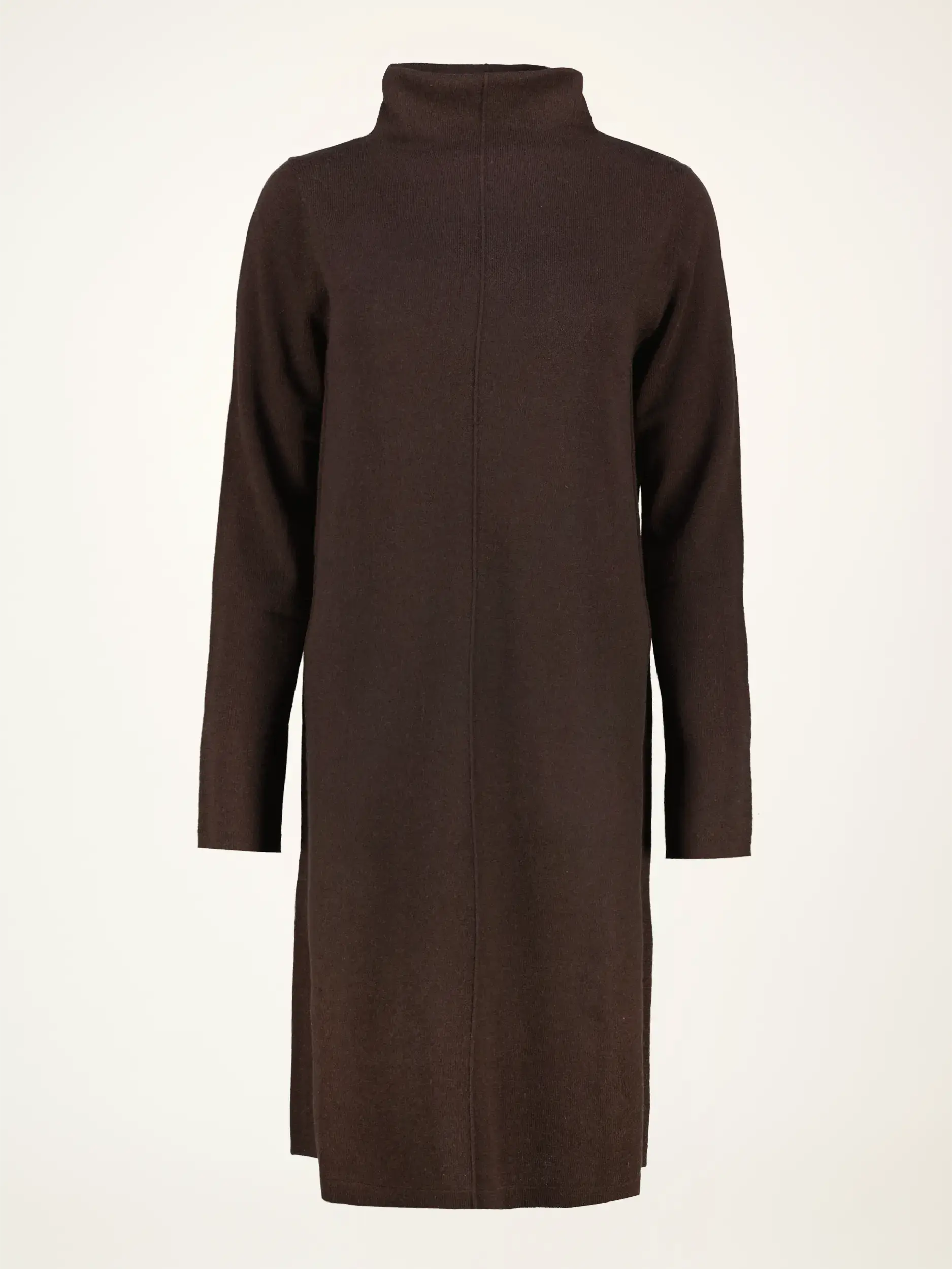 Midi Wollkleid langarm - Artikelansicht - Farbe: Braun