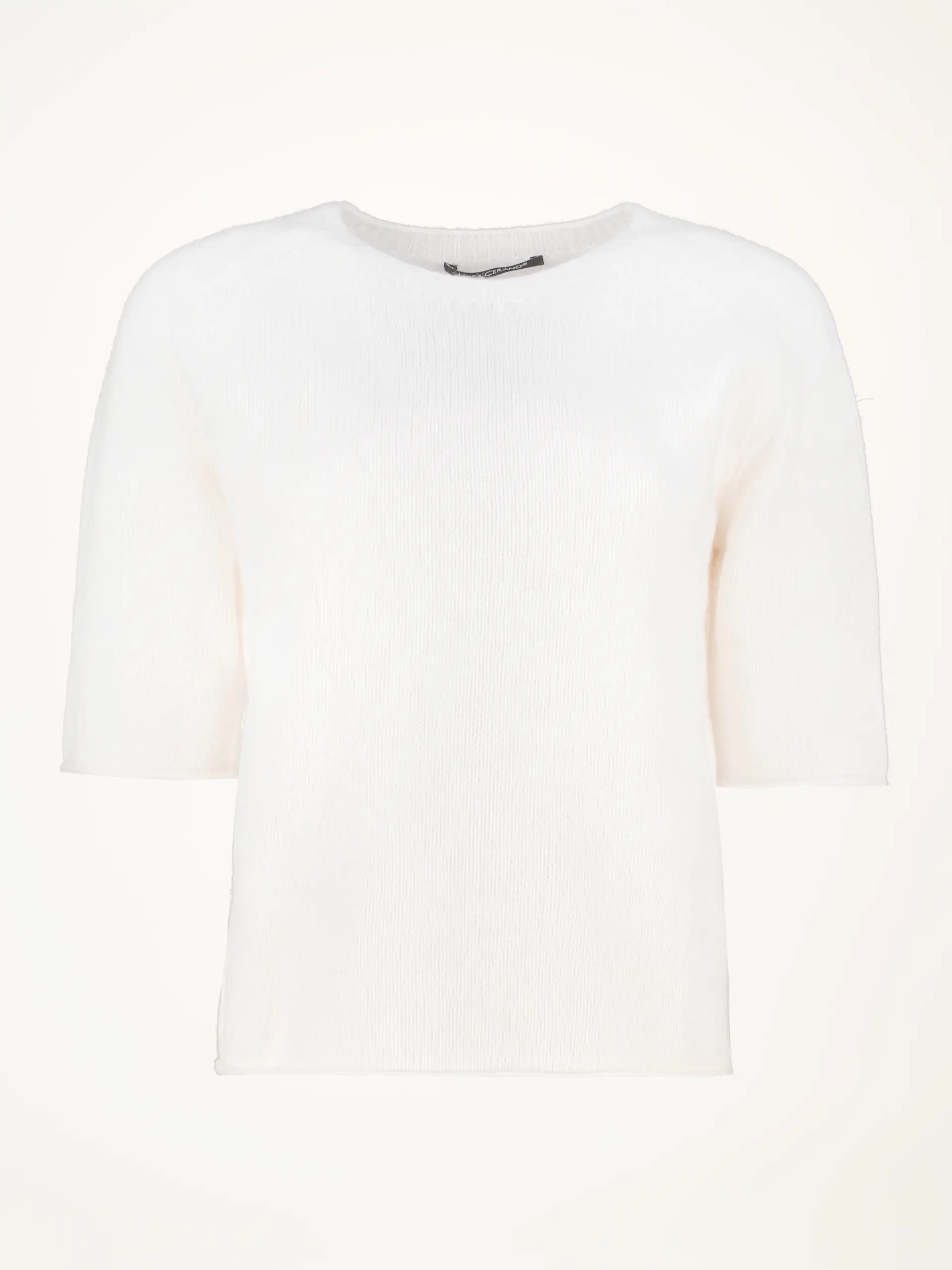 Pullover aus Wolle-Kaschmir kurzarm - Artikelansicht - Farbe: Creme