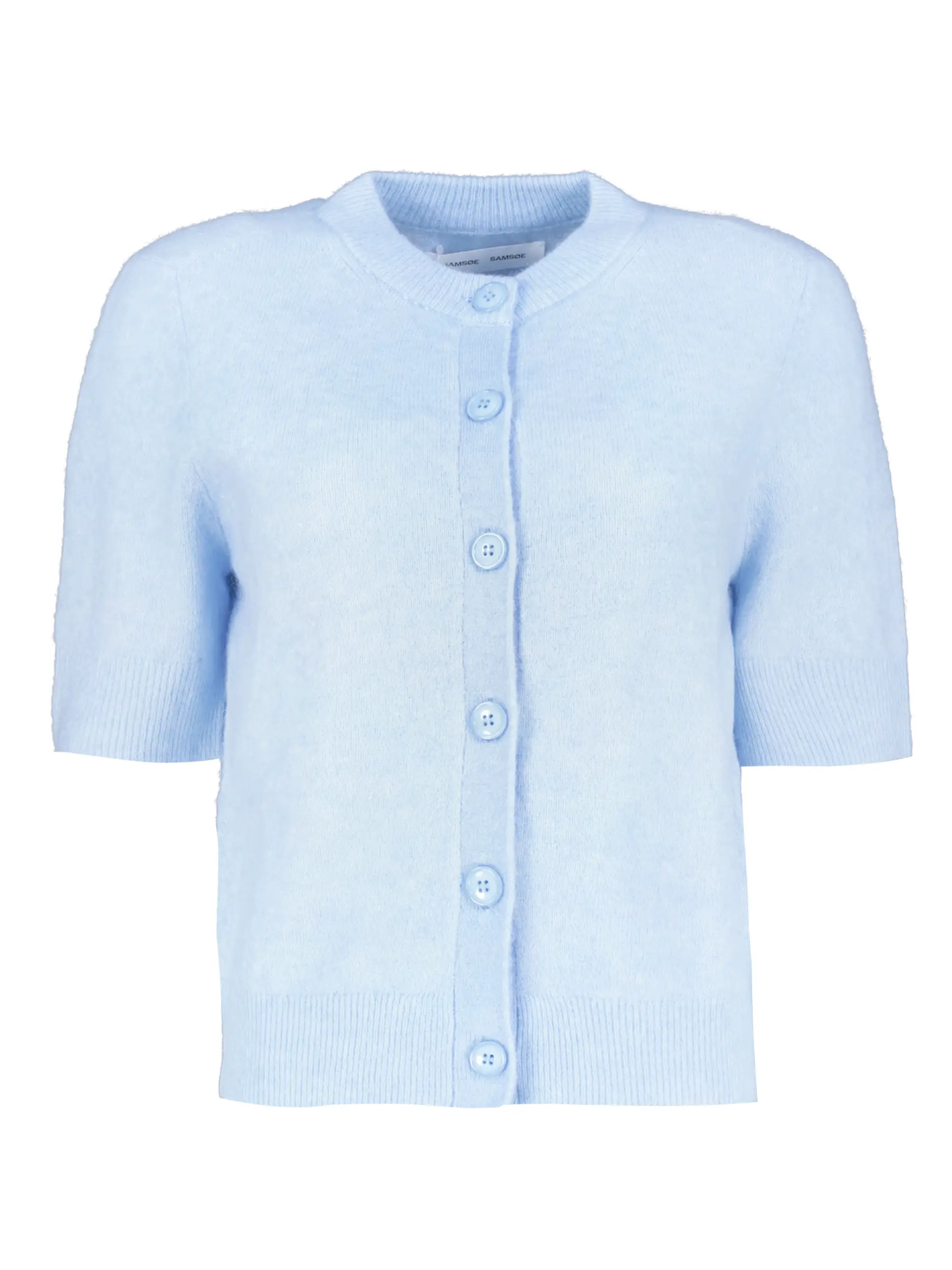 Strickjacke 'Sanoura' aus Wolle kurzarm - Artikel Vorderseite - Farbe: Blau