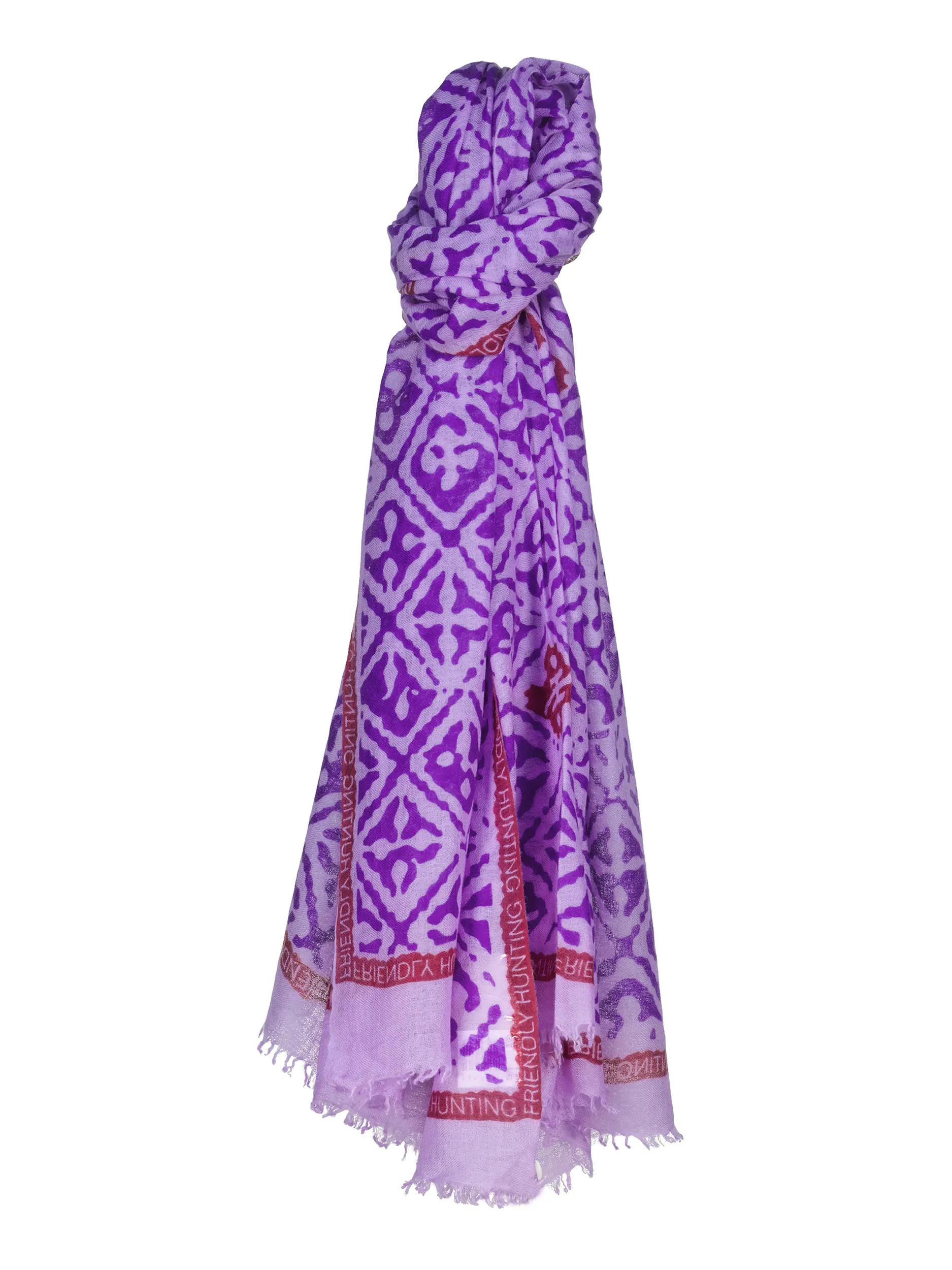 Gemusterter Schal 'Eyes of Marrakesh' aus Kaschmir - Artikel Vorderseite - Farbe: Violett