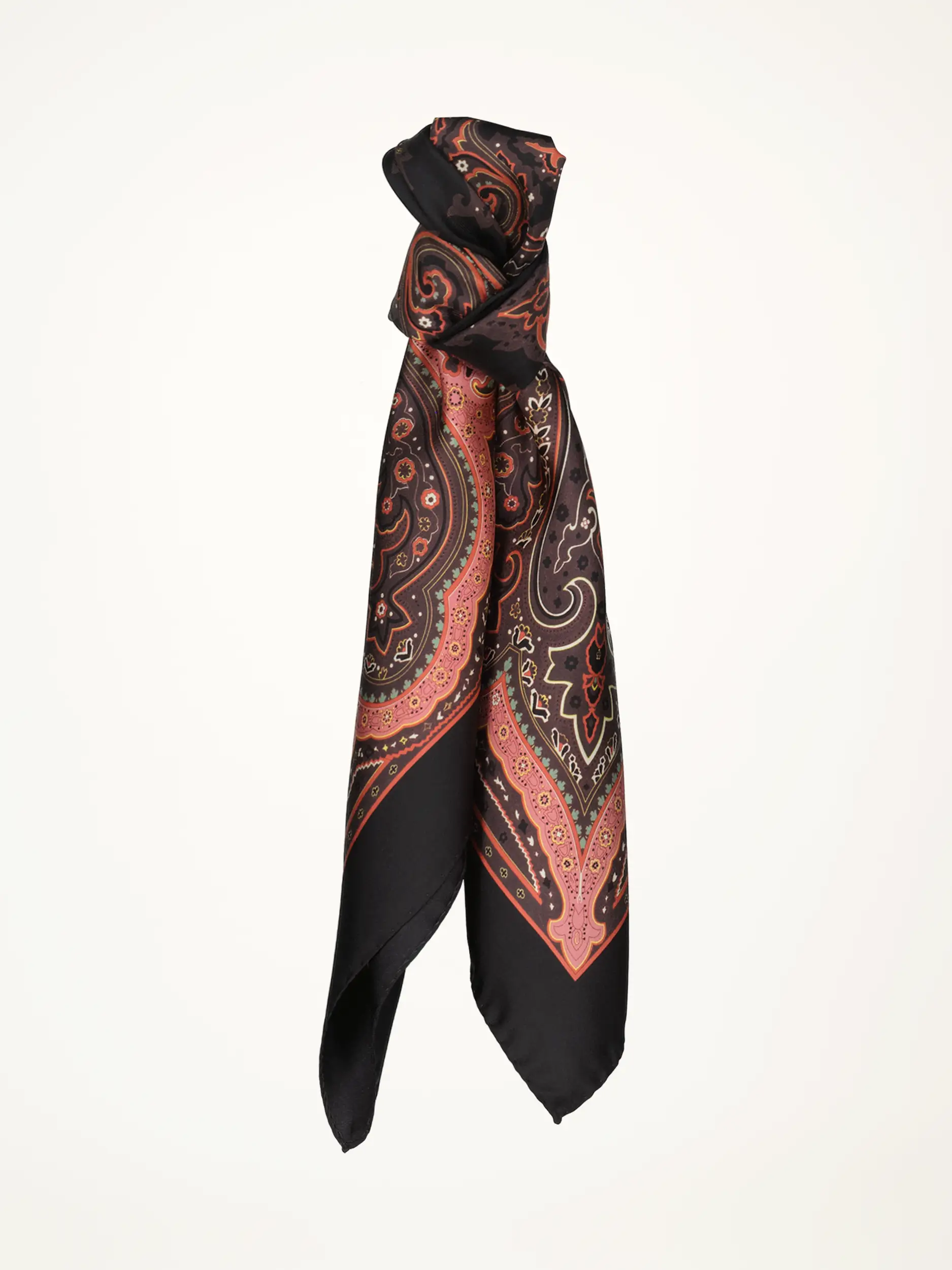 Gemustertes Seidentuch  - Artikelansicht - Farbe: Braun