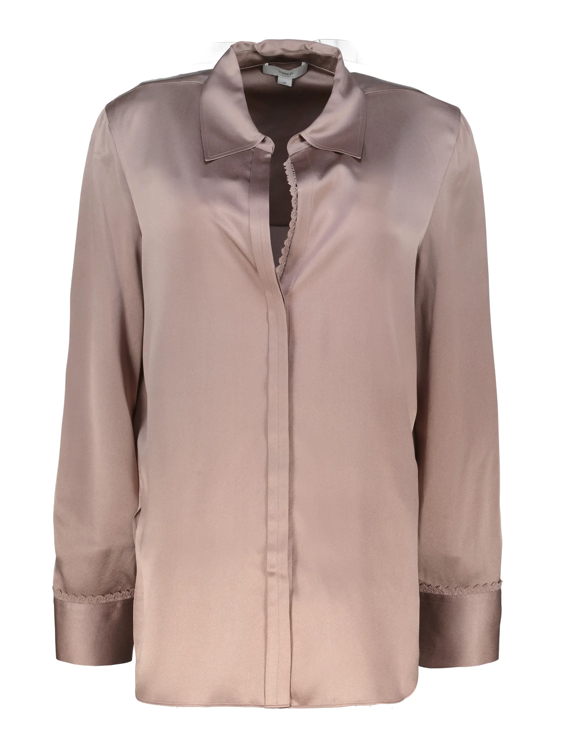 Satinbluse aus Seide langarm - Artikel Vorderseite - Farbe: Rosa&Pink