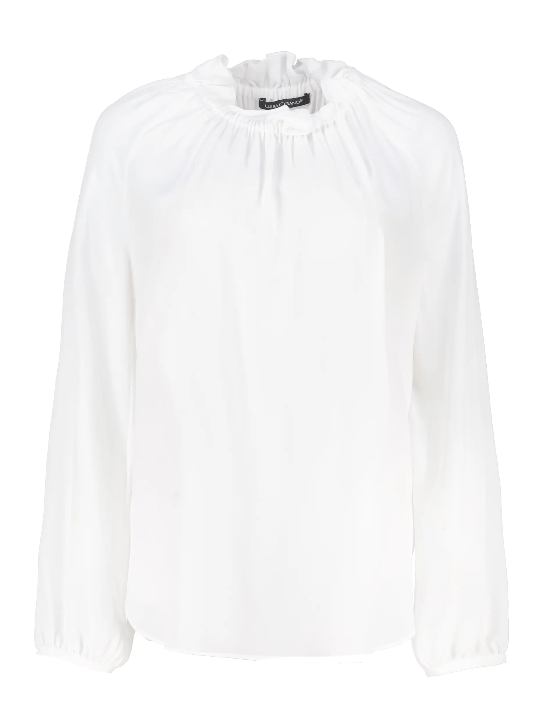Bluse aus Seiden-Mix langarm - Artikel Vorderseite - Farbe: Creme