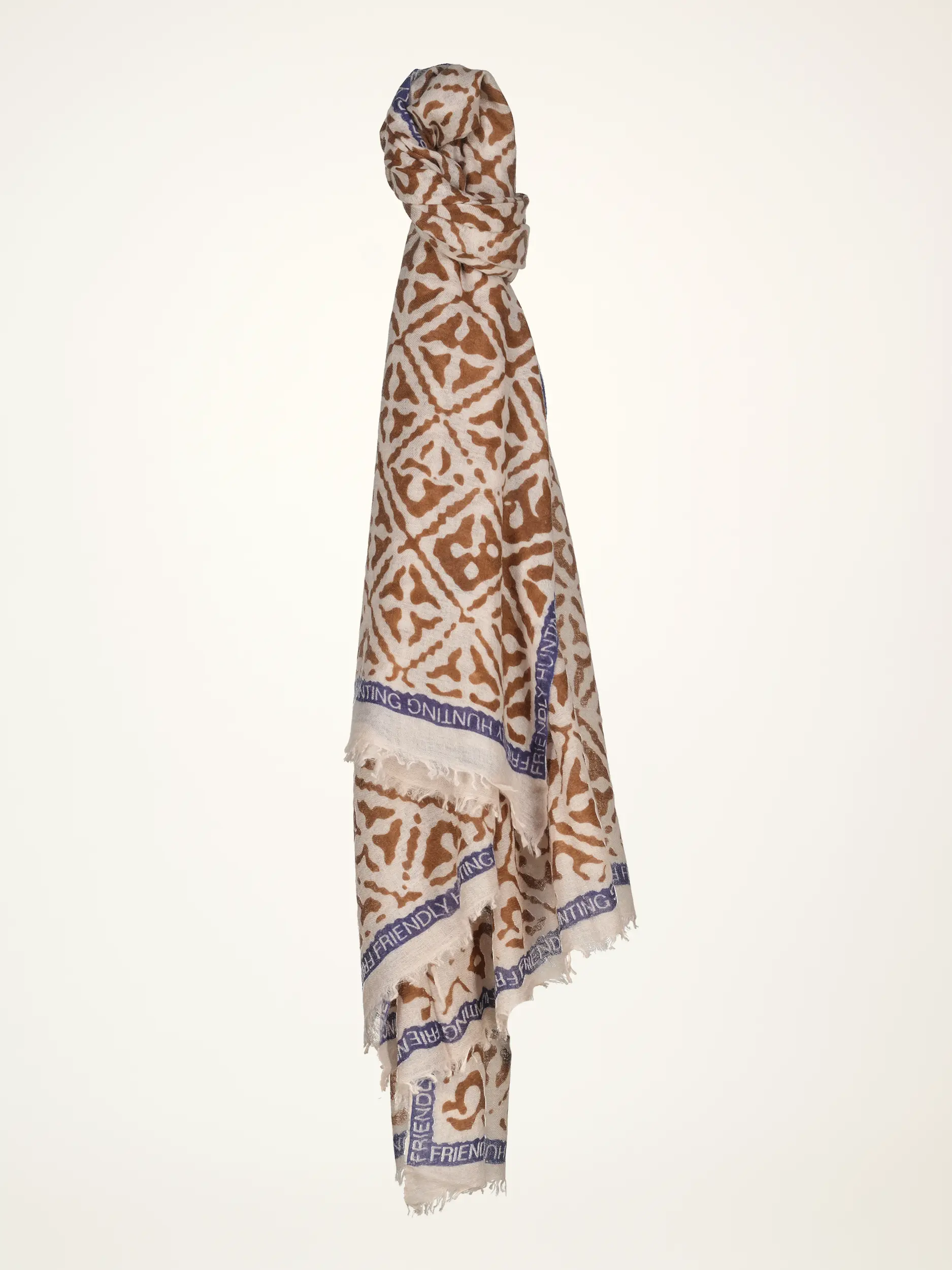 Gemusterter Schal 'Eyes of Marrakesh' aus Kaschmir - Artikelansicht - Farbe: Braun