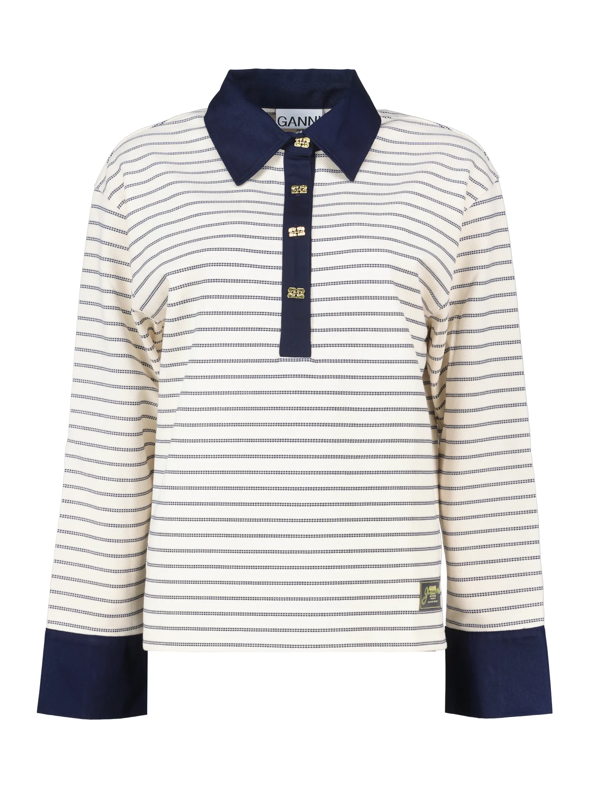 Gestreiftes Poloshirt langarm - Artikel Vorderseite