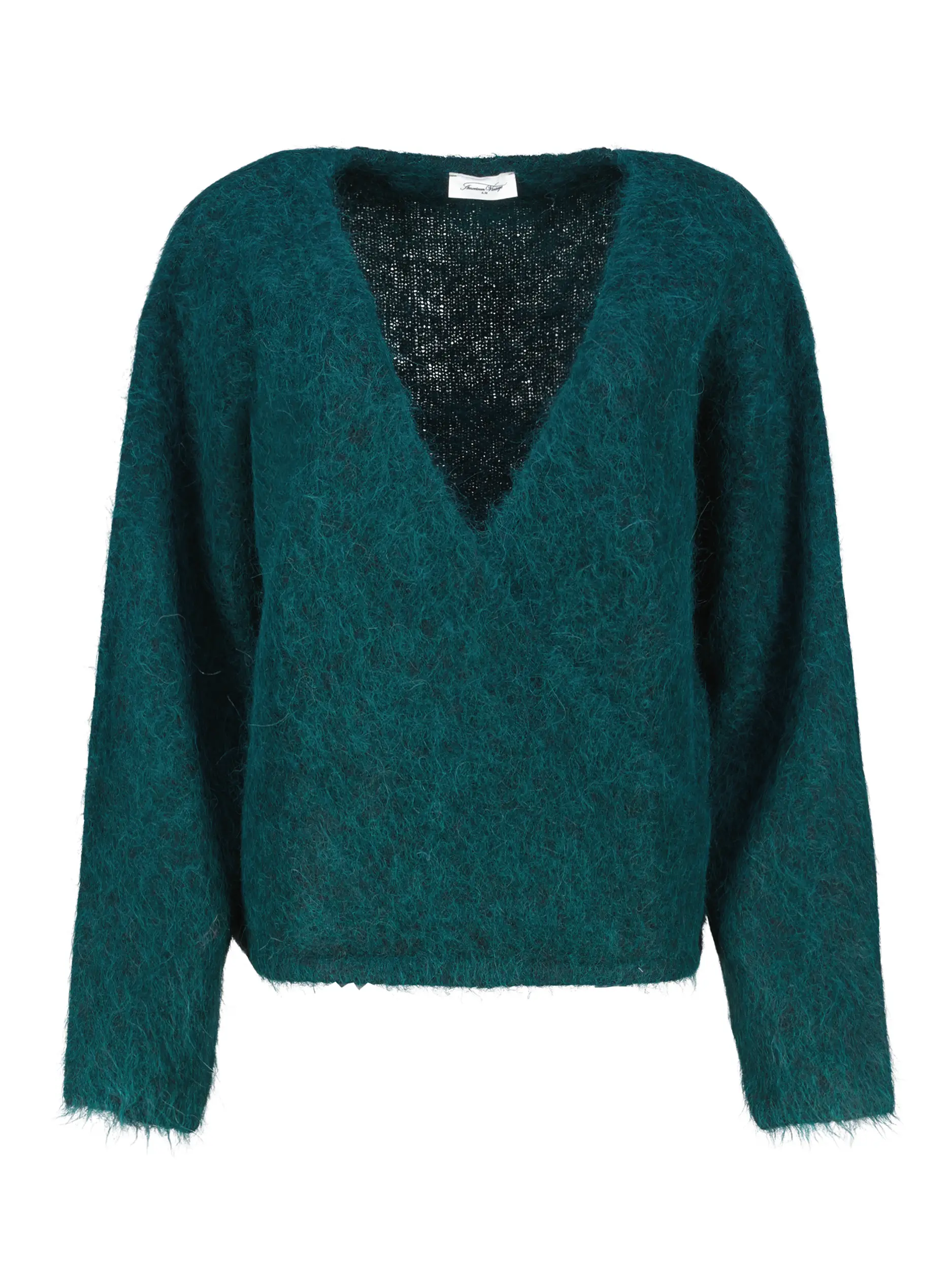 Pullover 'Nuny' aus Alpaka langarm - Artikel Vorderseite - Farbe: Grün