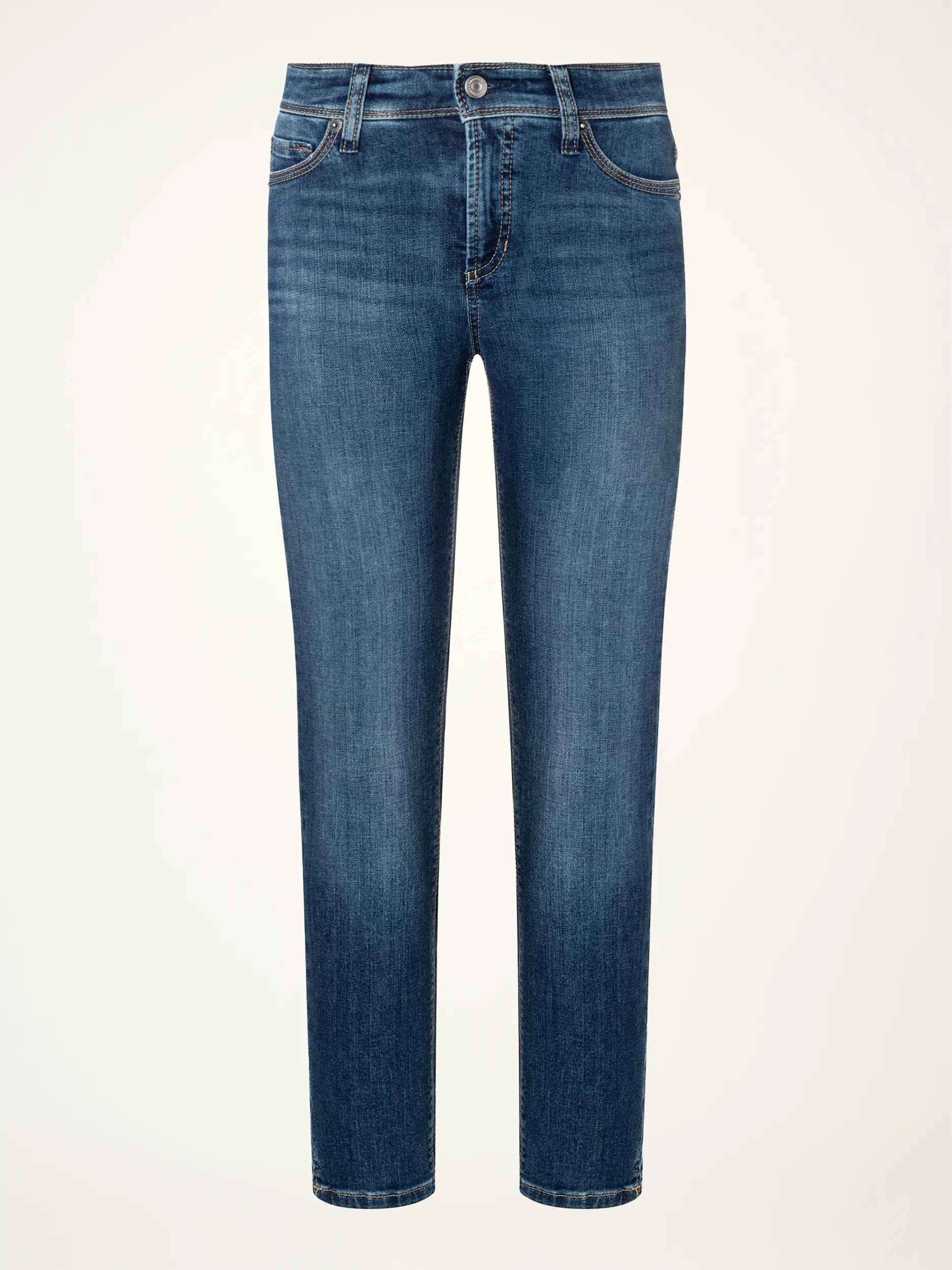 Mid Waist Slim Fit Jeans 'Piper Short' - Artikelansicht - Farbe: Blau