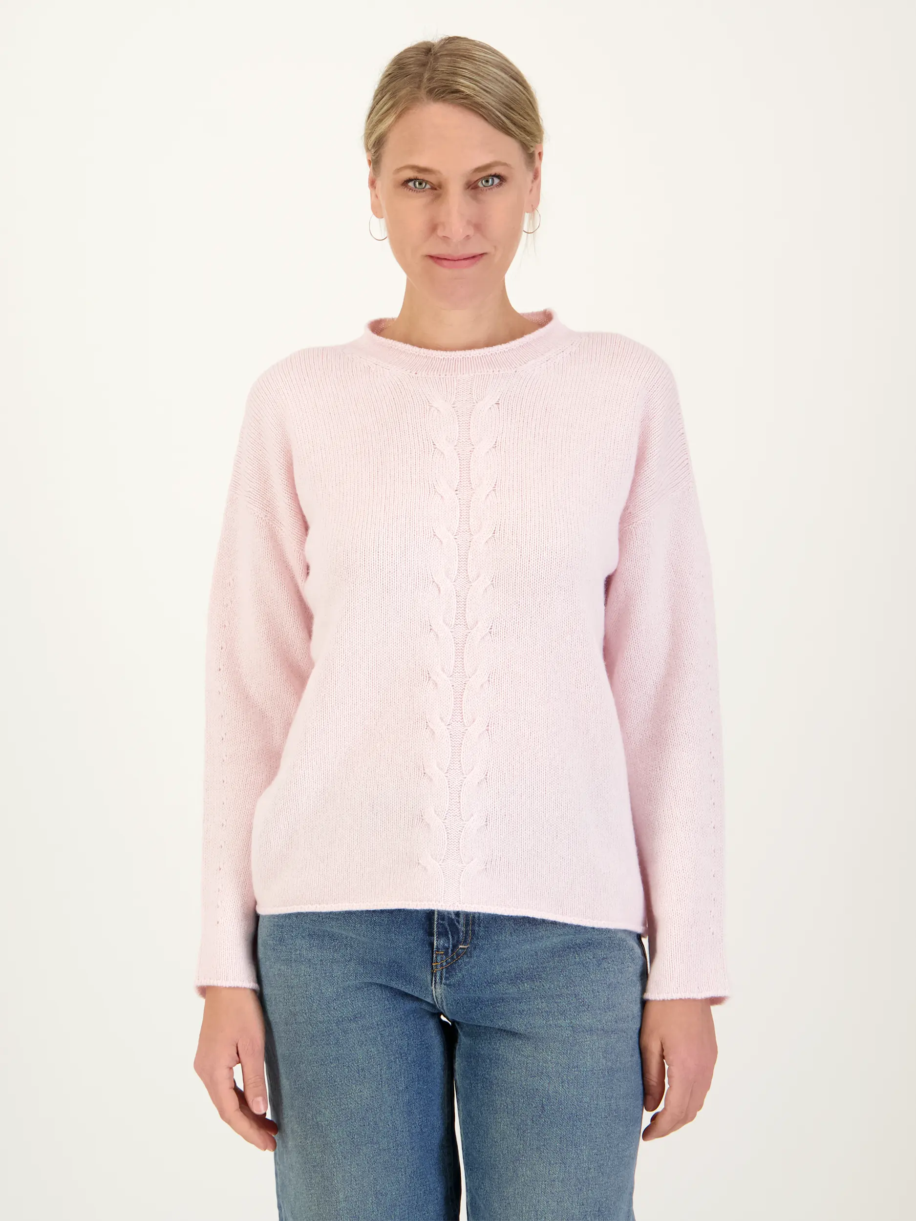 Pullover aus Woll-Mix langarm - Artikel Vorderseite getragen von einem Modell