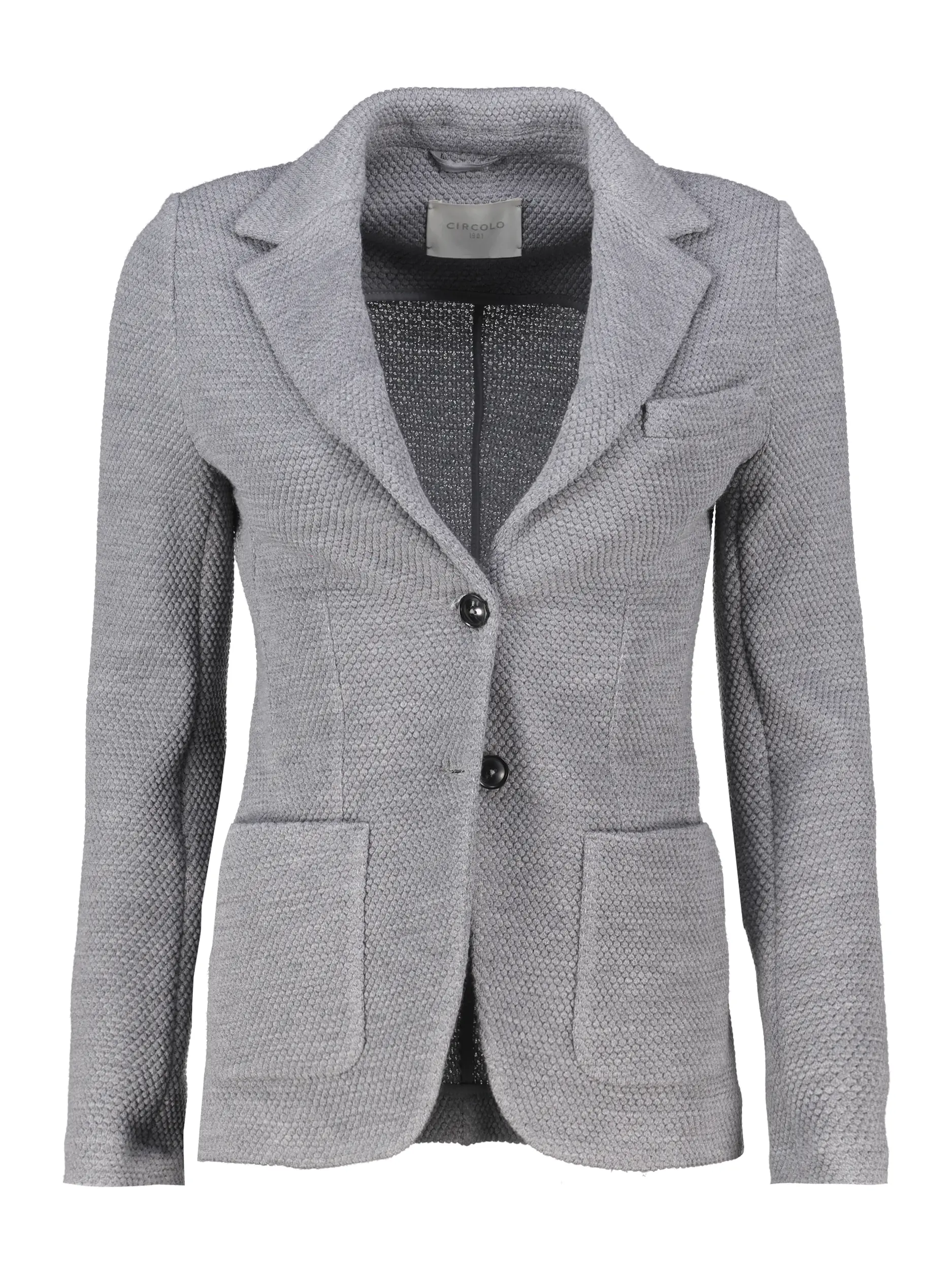 Strukturierter Blazer aus Schurwolle - Artikel Vorderseite - Farbe: Grau