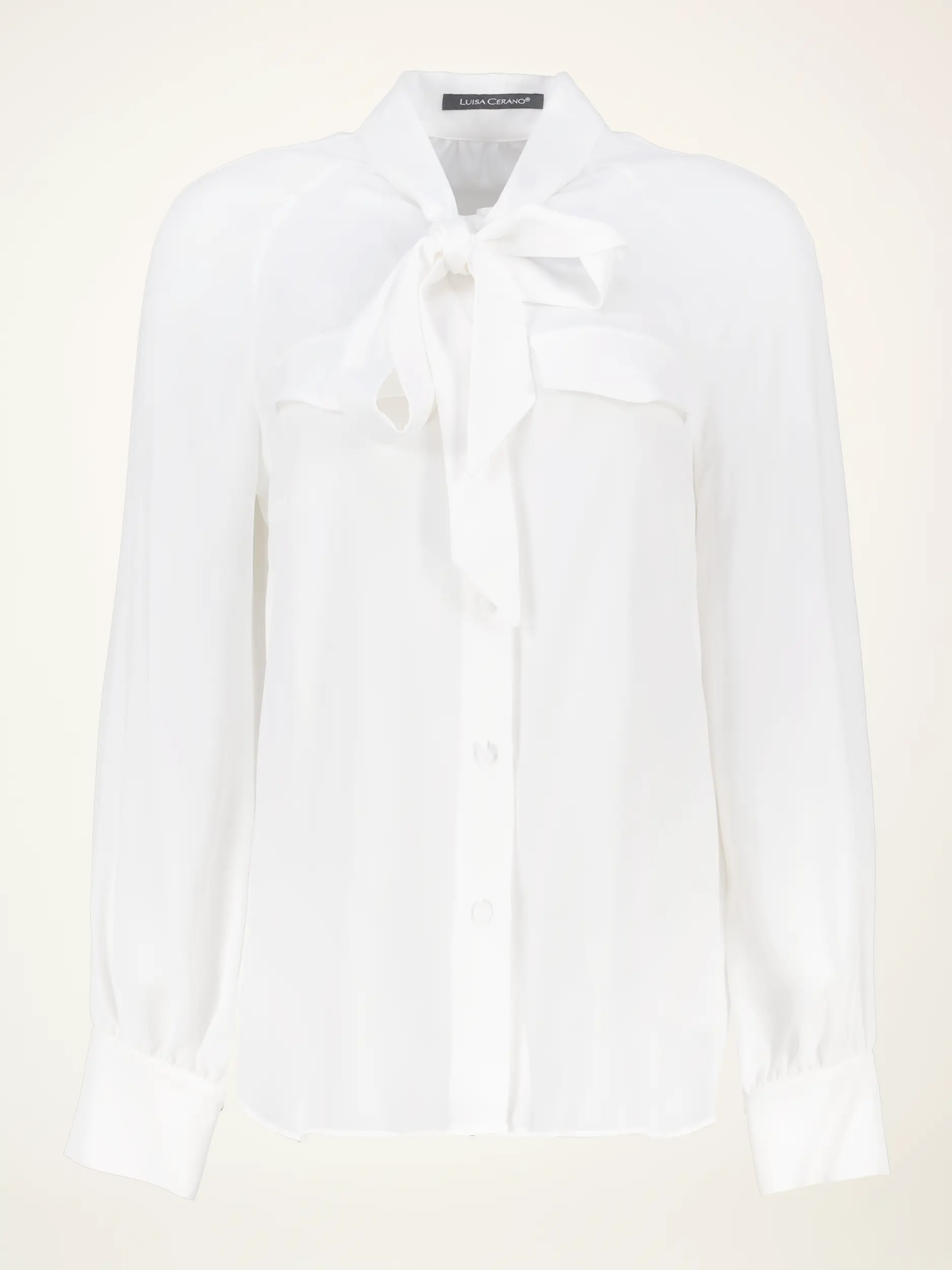 Schluppenbluse aus Seiden-Mix langarm - Artikelansicht - Farbe: Creme