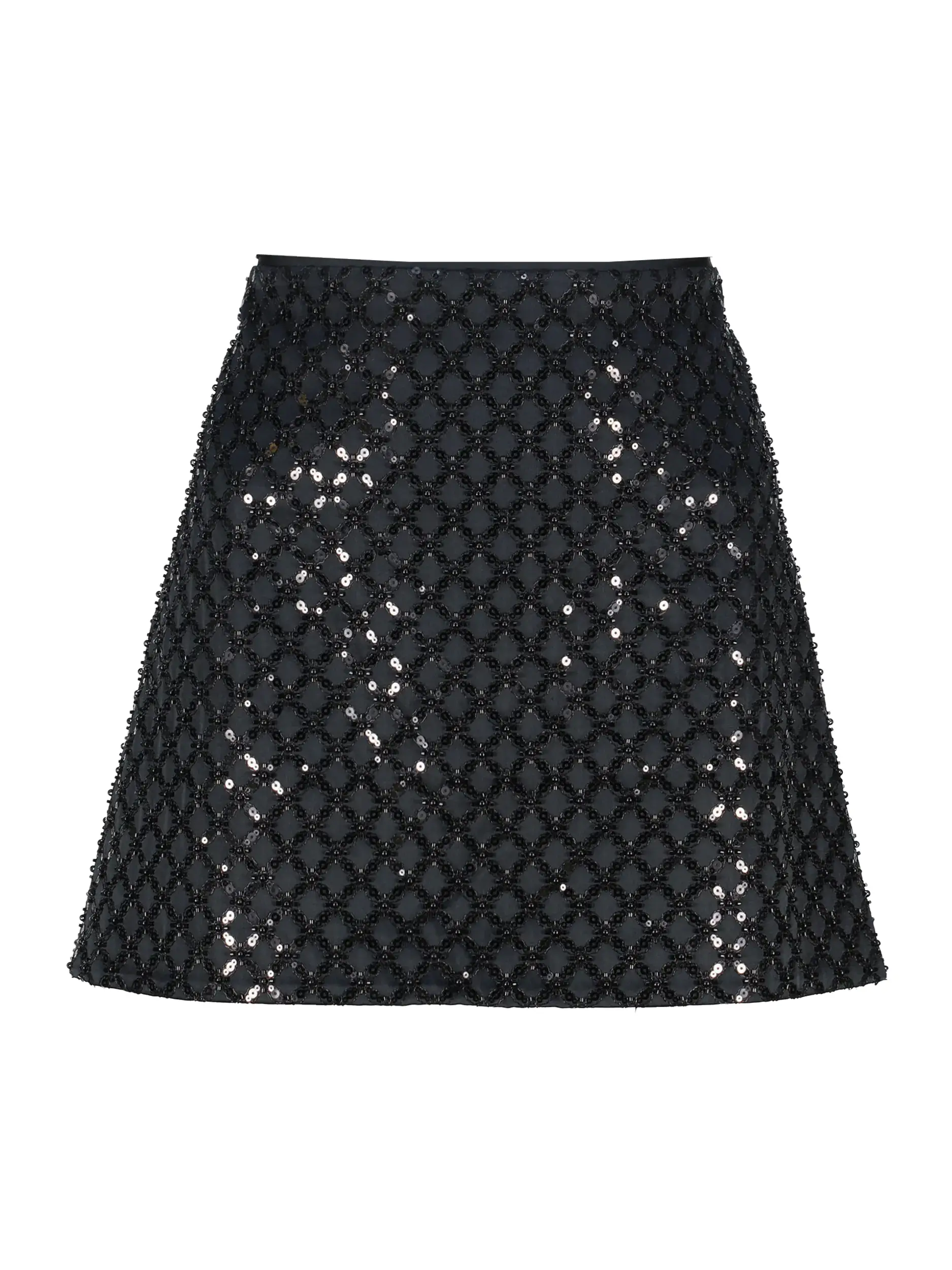 Mini Rock mit Pailletten - Artikel Vorderseite - Farbe: Schwarz