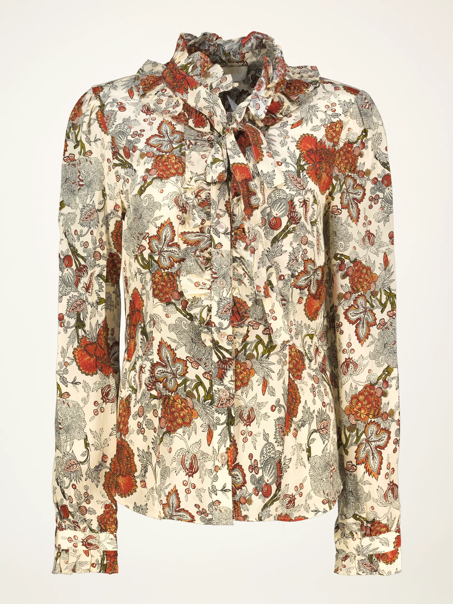 Bluse 'Catroux' aus Seide langarm - Artikelansicht - Farbe: Creme
