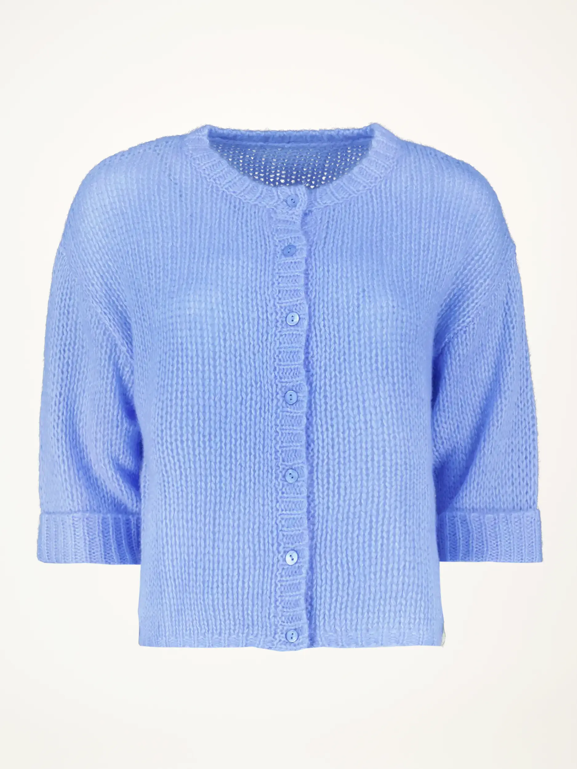 Strickjacke kurzarm aus Kaschmir Seide Mix - Artikelansicht - Farbe: Blau