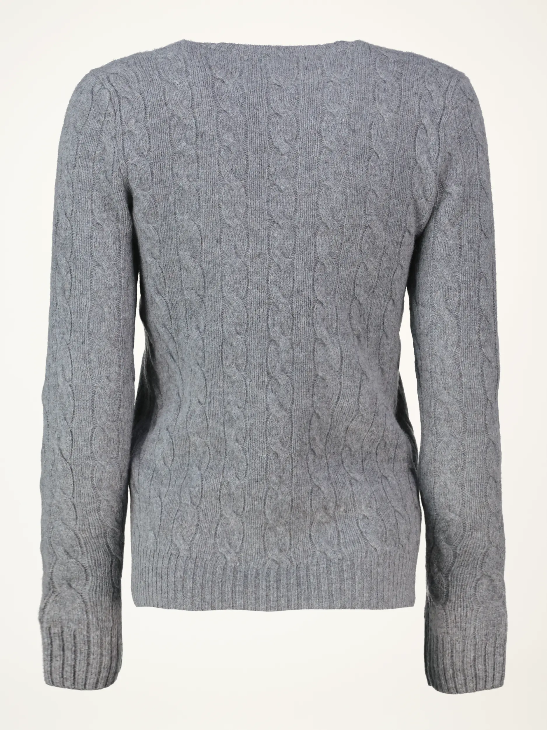 Pullover mit Zopfmuster - Artikel Rückseite - Farbe: Grau