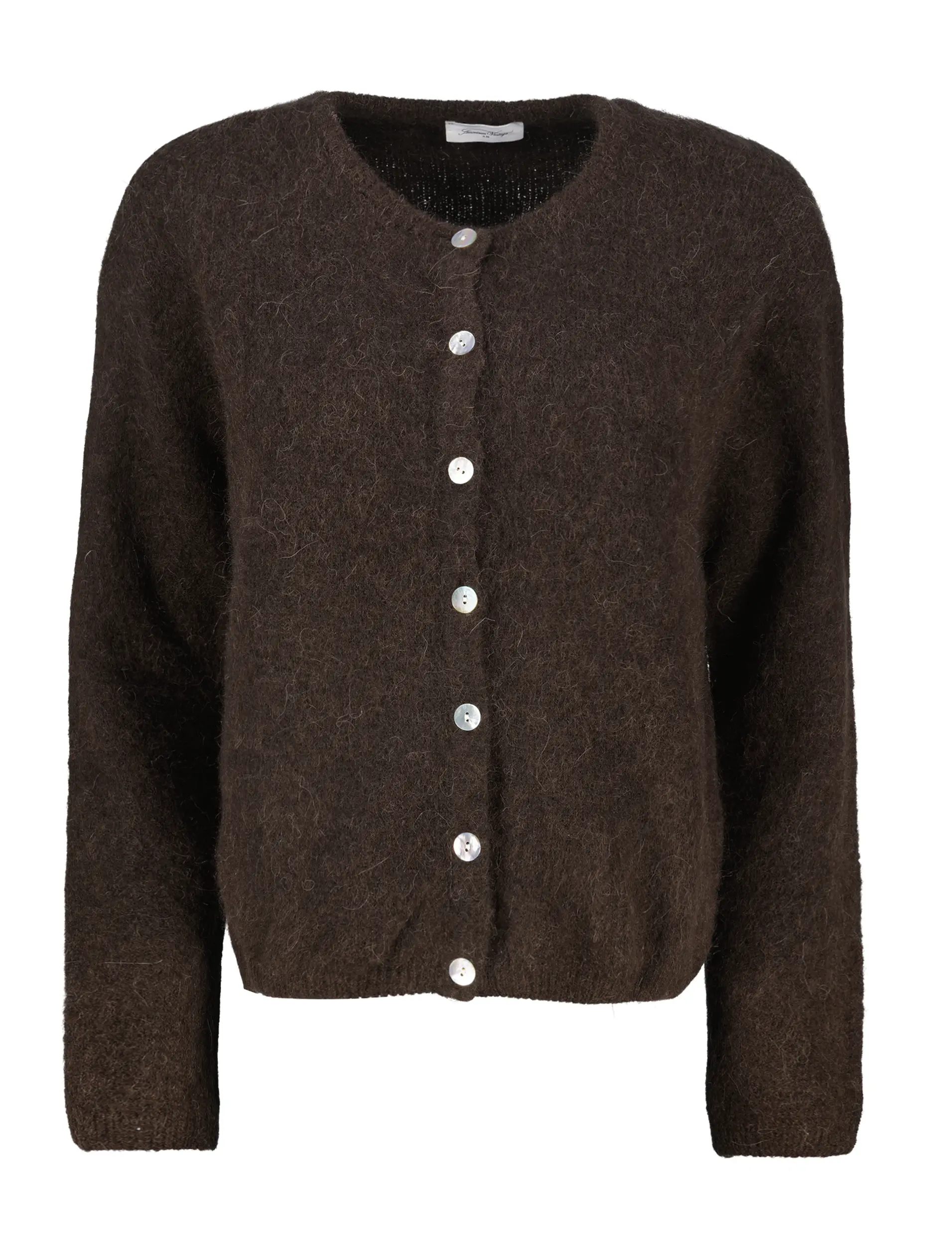 Strickjacke aus Alpaka-Mix langarm - Artikel Vorderseite - Farbe: Braun