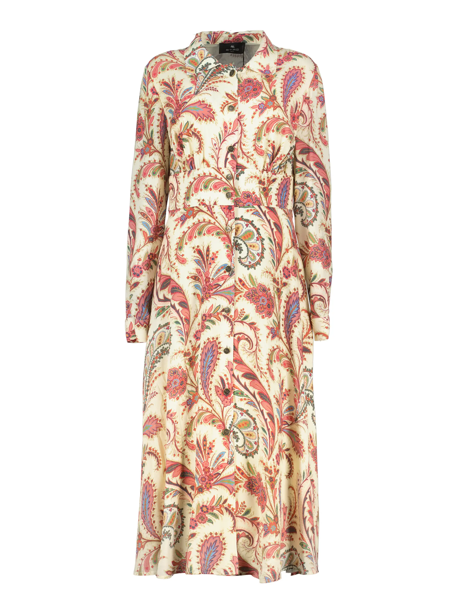 Gemustertes Maxi Blusenkleid langarm - Artikel Vorderseite