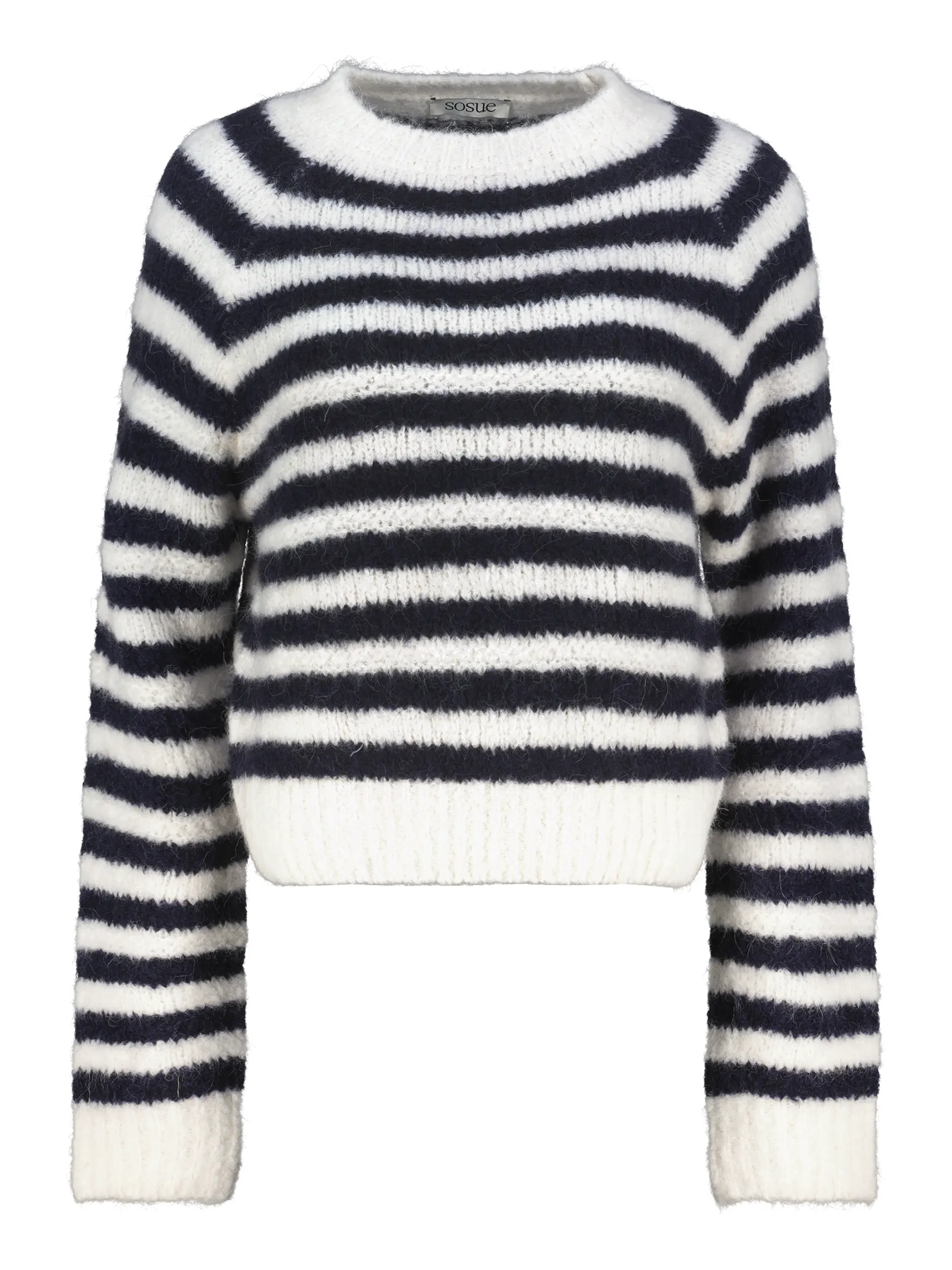 Gestreifter Pullover 'Pulloverstripe' aus Alpaka langarm - Artikel Vorderseite - Farbe: Blau