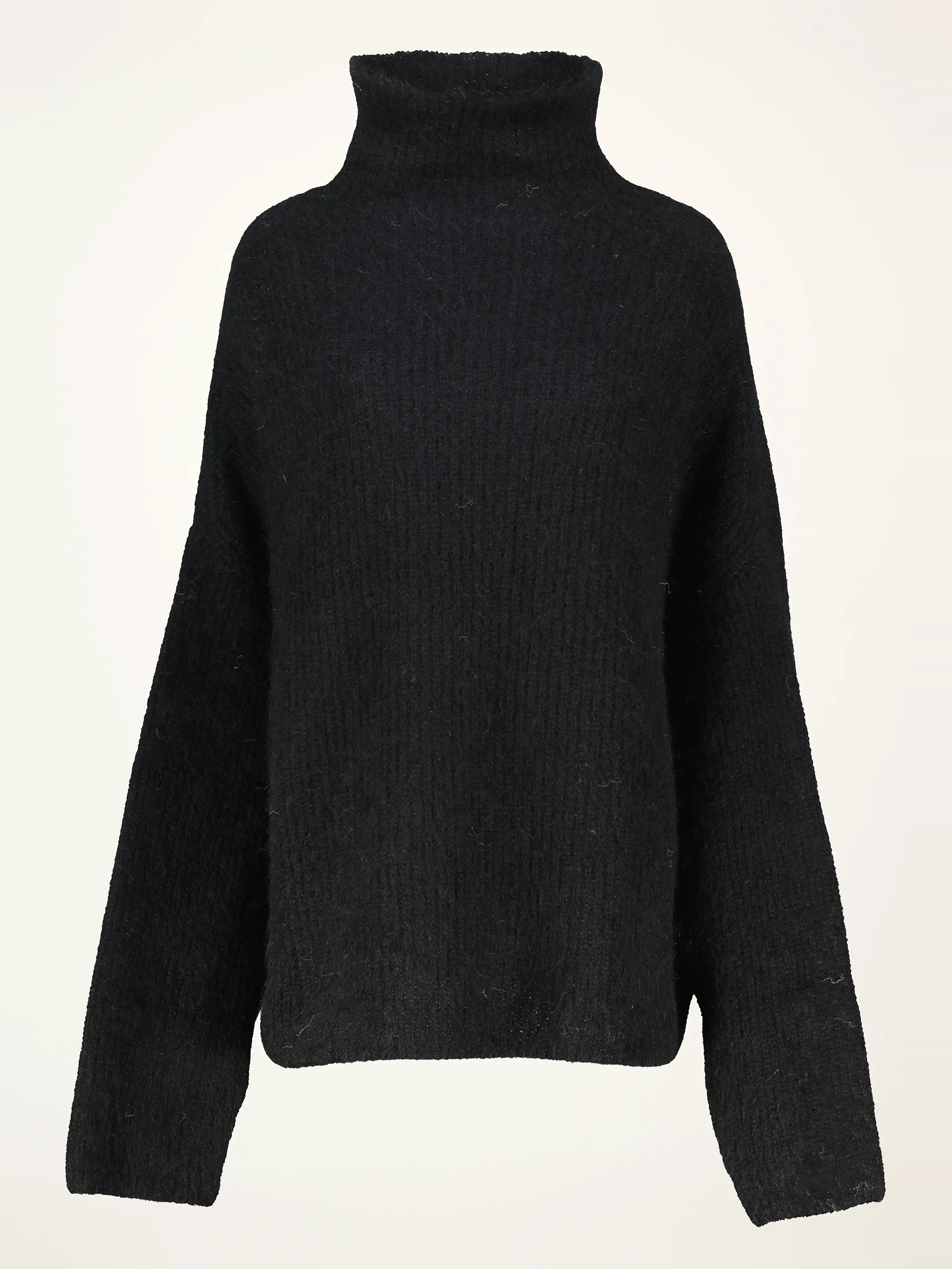 Gerippter Pullover 'Mara' langarm - Artikelansicht - Farbe: Schwarz Gerippter Pullover 'Mara' langarm - Artikelansicht - Farbe: Schwarz