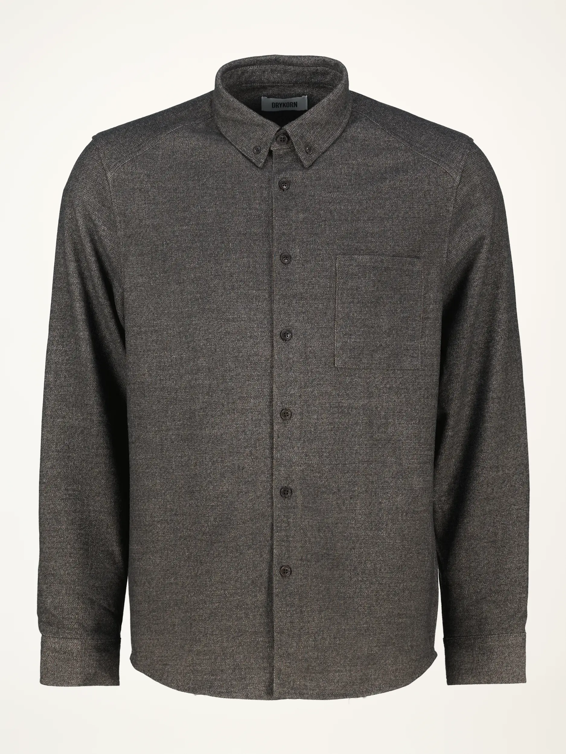 Hemd 'Liet' mit Button-Down-Kragen langarm - Artikelansicht - Farbe: Braun