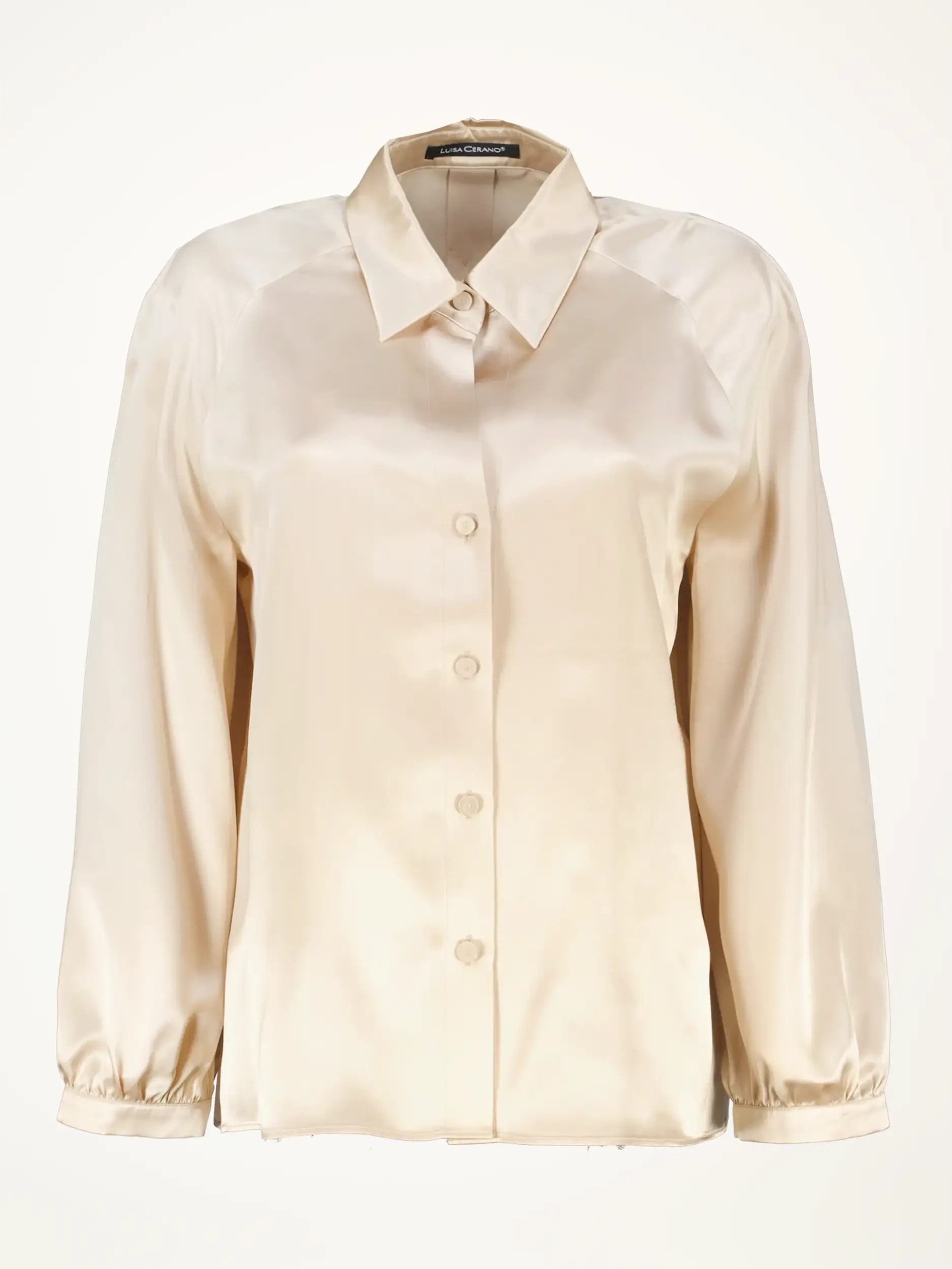 Seidenbluse langarm - Artikelansicht - Farbe: Braun