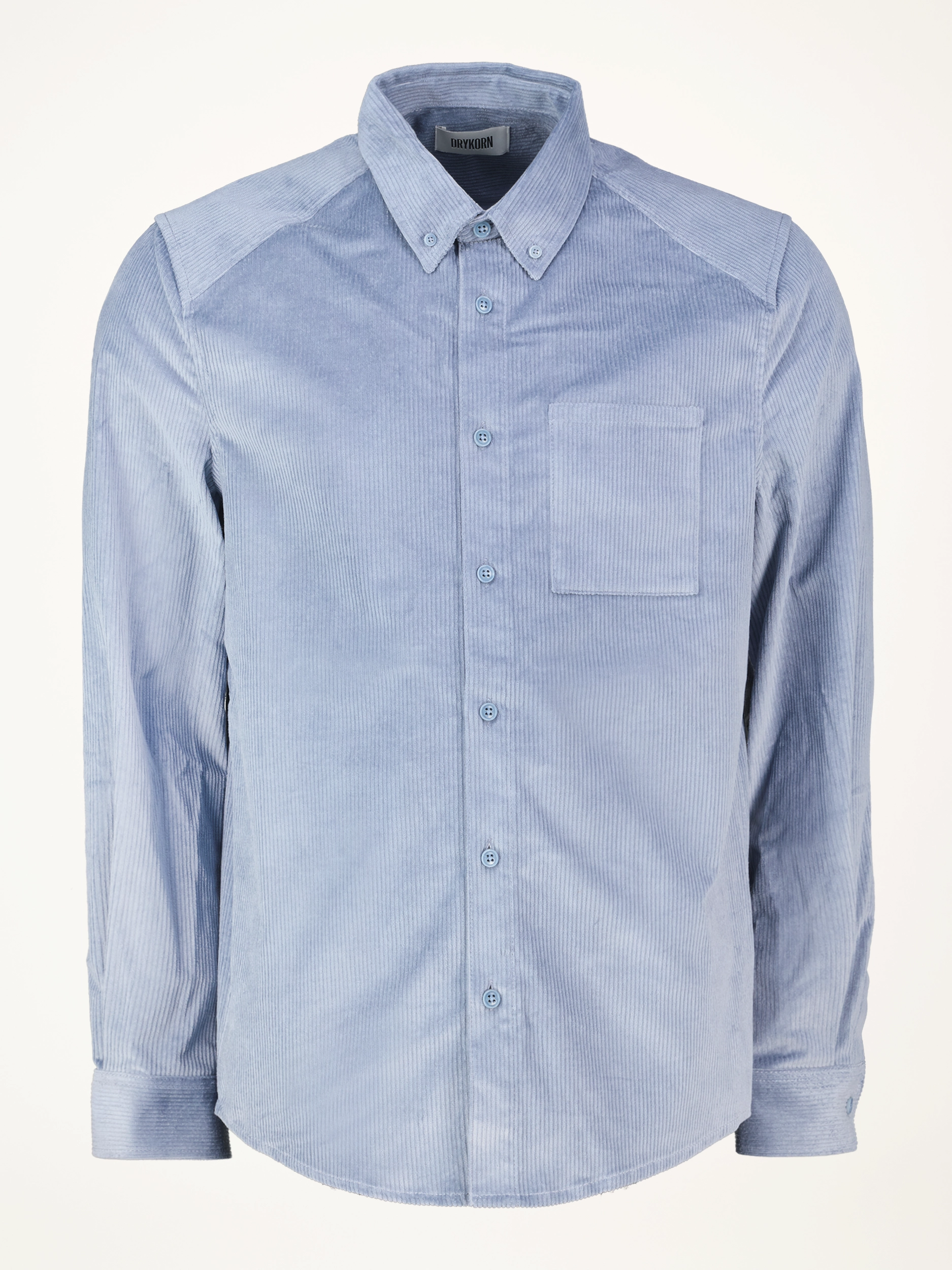 Cordhemd 'Liet' mit Button-Down-Kragen langarm - Artikelansicht - Farbe: Blau