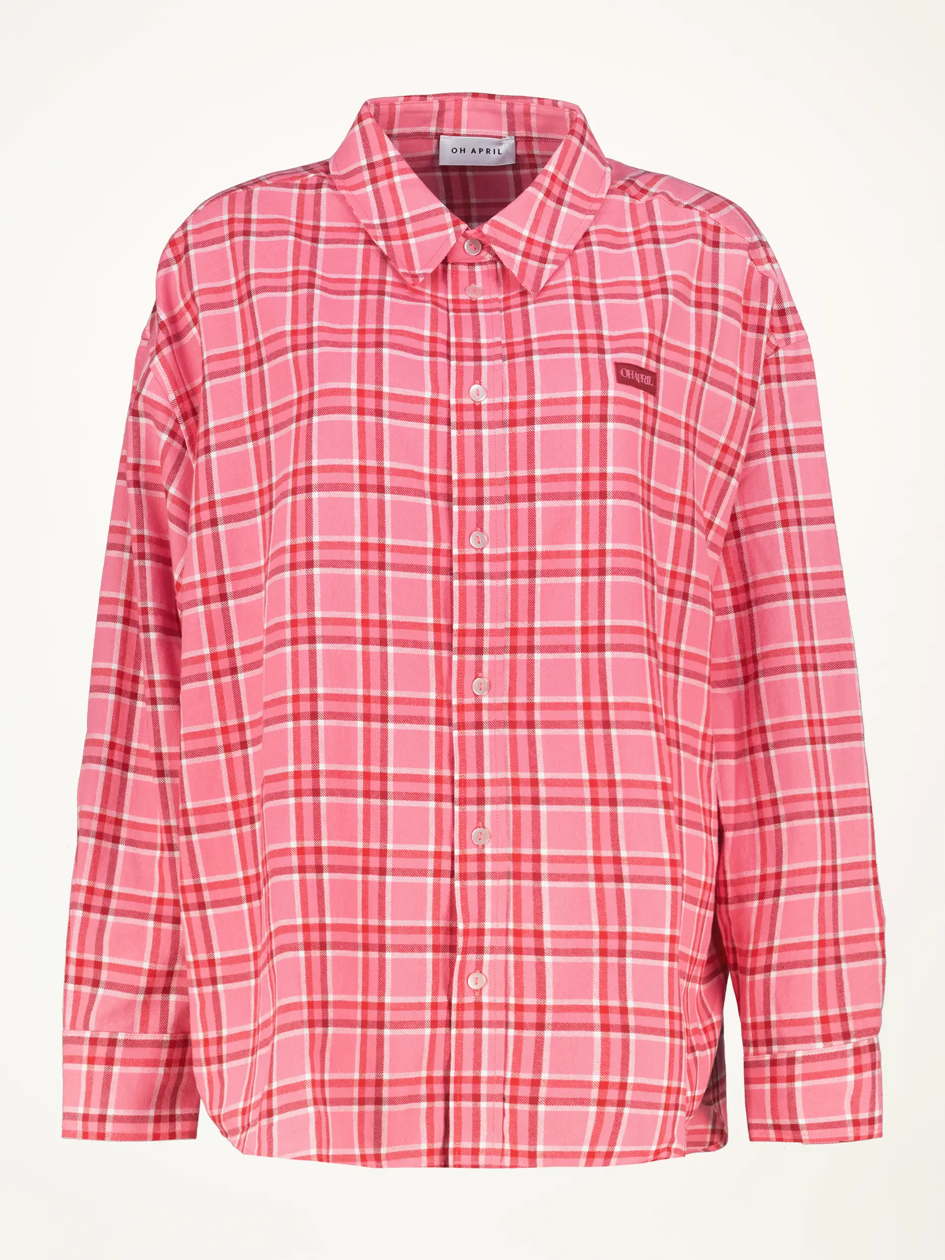 Karierte Hemdbluse 'Vivian' - Artikelansicht - Farbe: Rosa&Pink