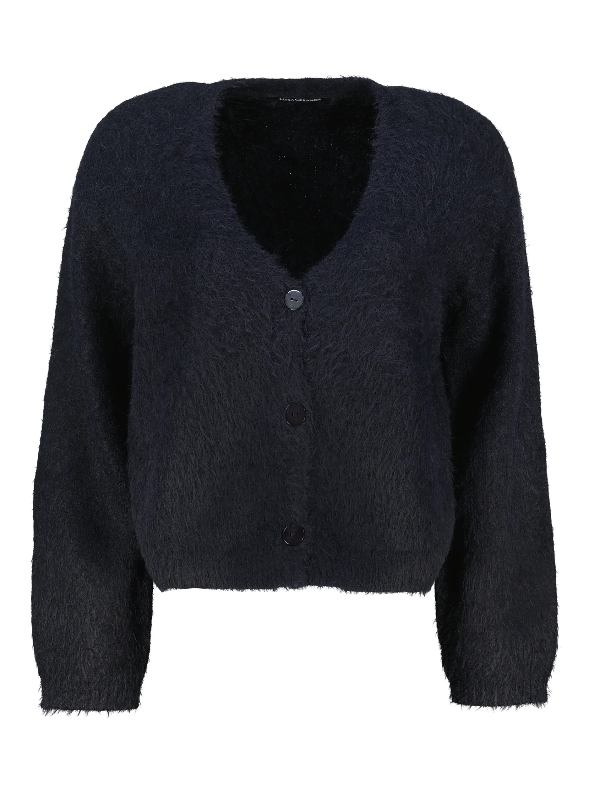Strickjacke aus Wolle - Artikel Vorderseite - Farbe: Schwarz