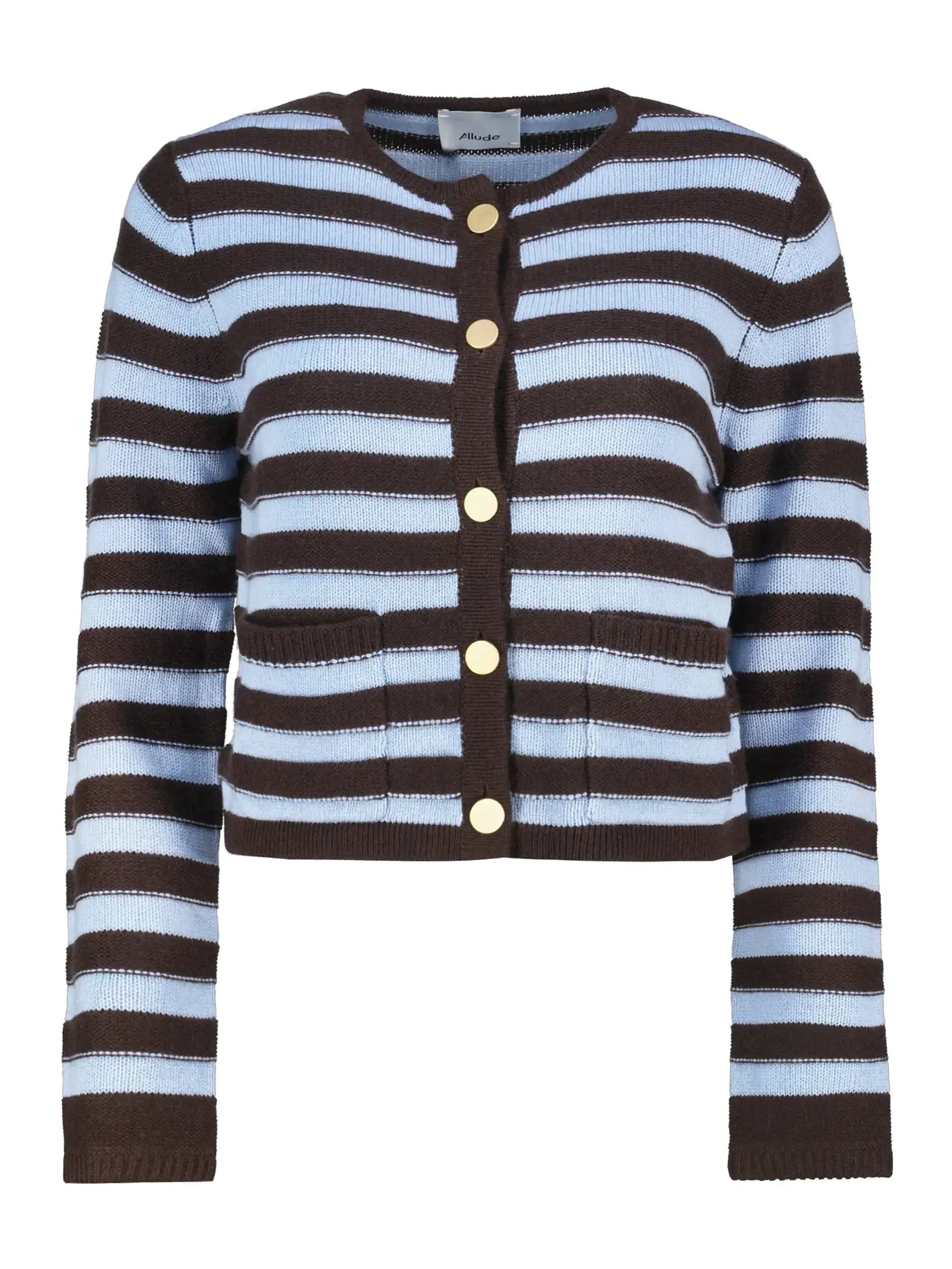 Gestreifte Strickjacke aus Wolle - Artikel Vorderseite