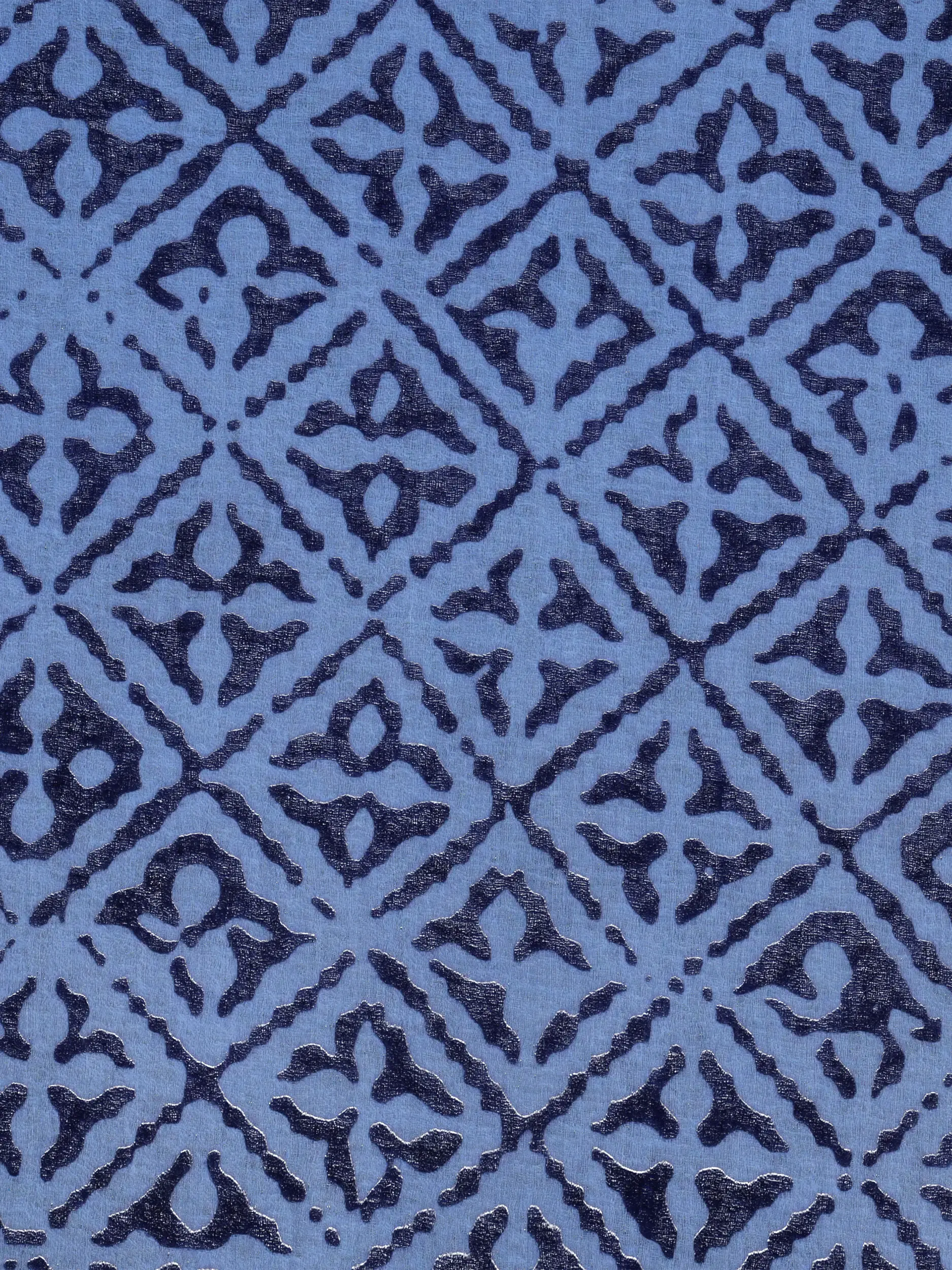 Gemusterter Schal 'Eyes of Marrakesh' aus Kaschmir - Artikel Rückseite - Farbe: Blau
