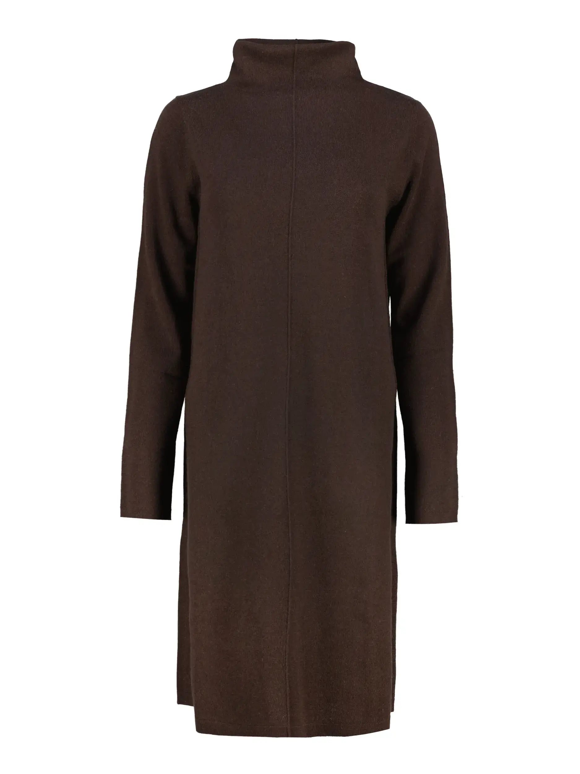 Midi Wollkleid langarm - Artikel Vorderseite - Farbe: Braun