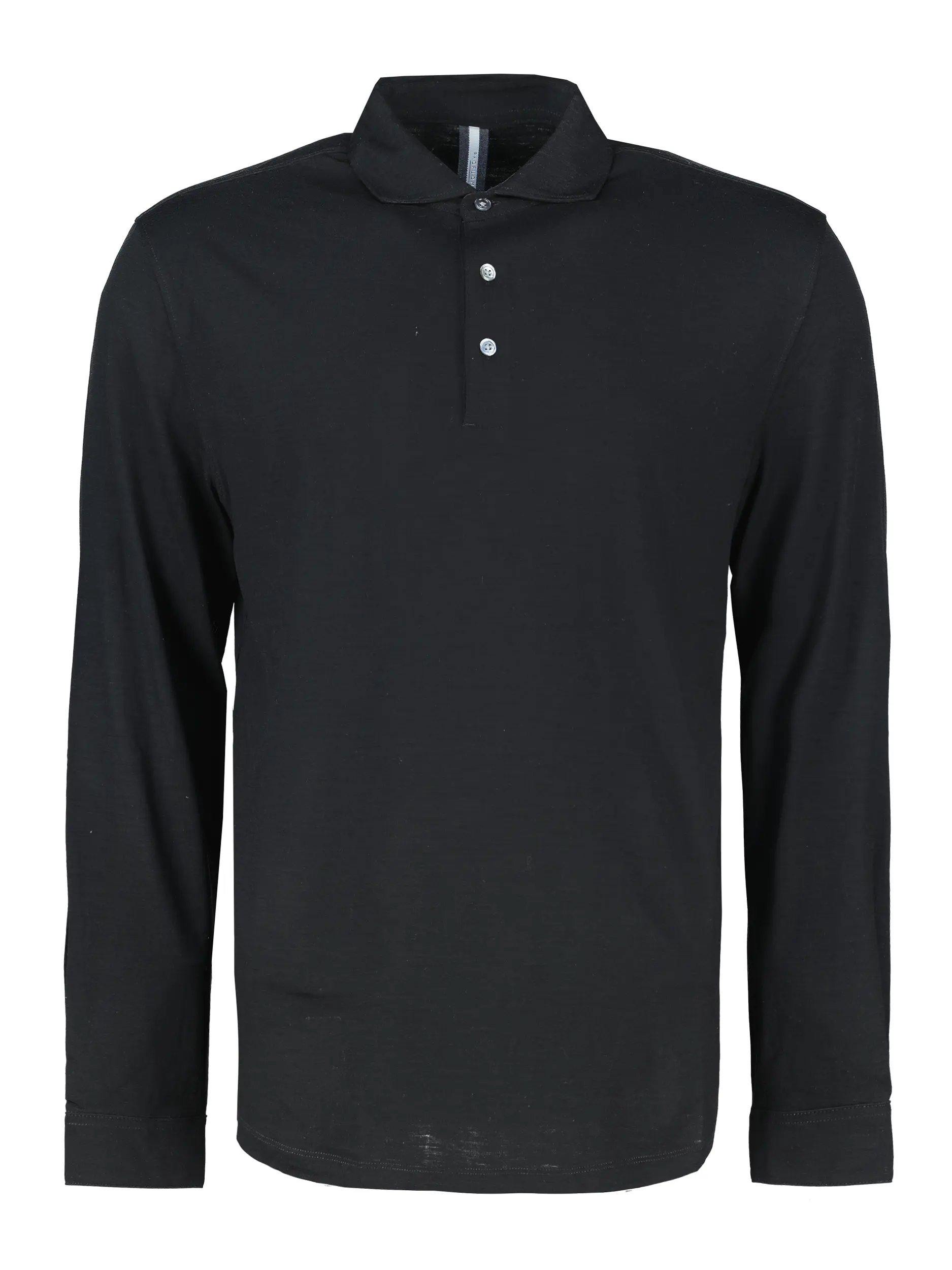 Poloshirt langarm - Artikel Vorderseite - Farbe: Schwarz