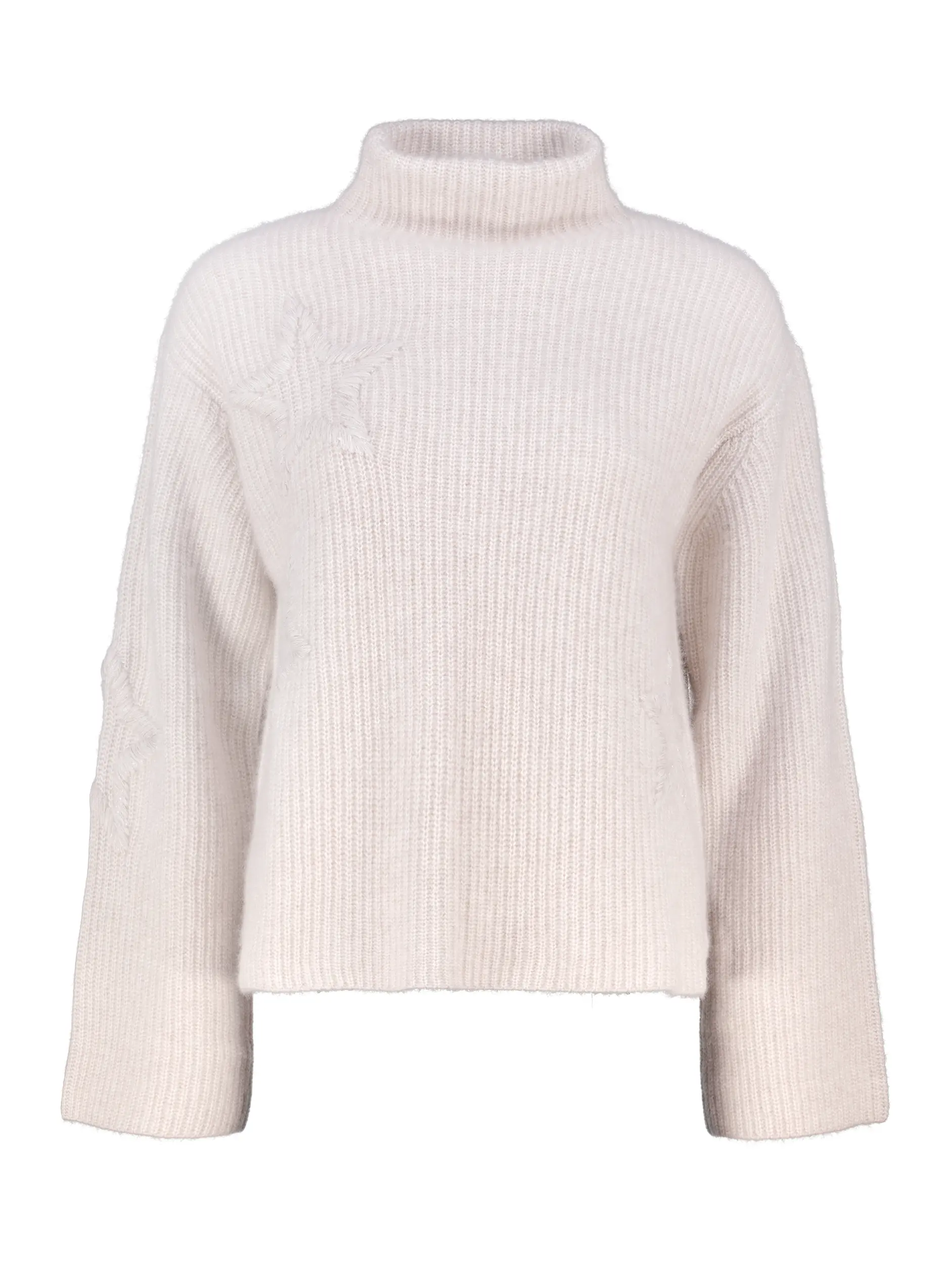 Gerippter Pullover aus Kaschmir-Mix langarm - Artikel Vorderseite - Farbe: Beige