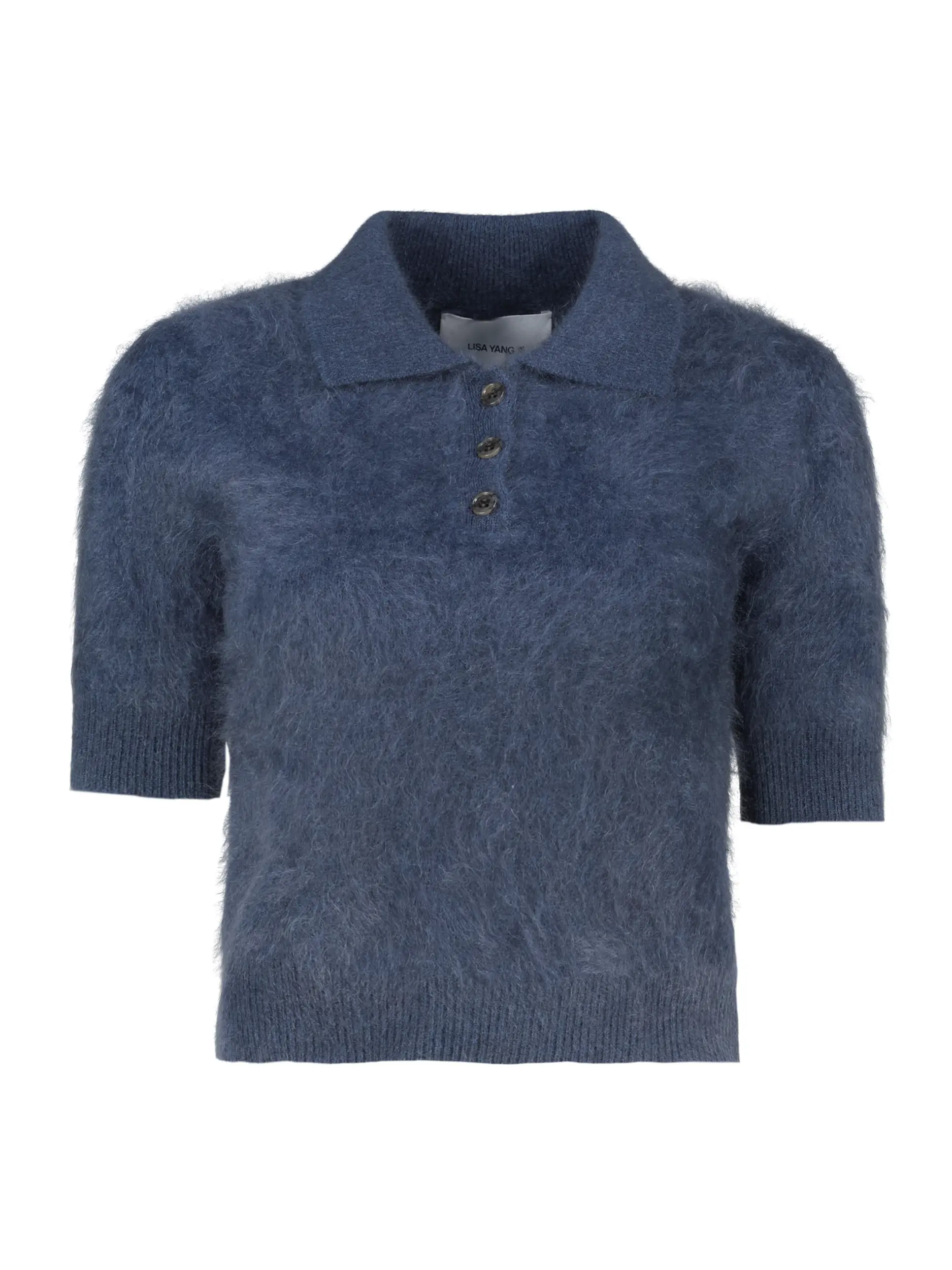 Pullover 'Carolyn' aus Kaschmir kurzarm - Artikel Vorderseite - Farbe: Blau