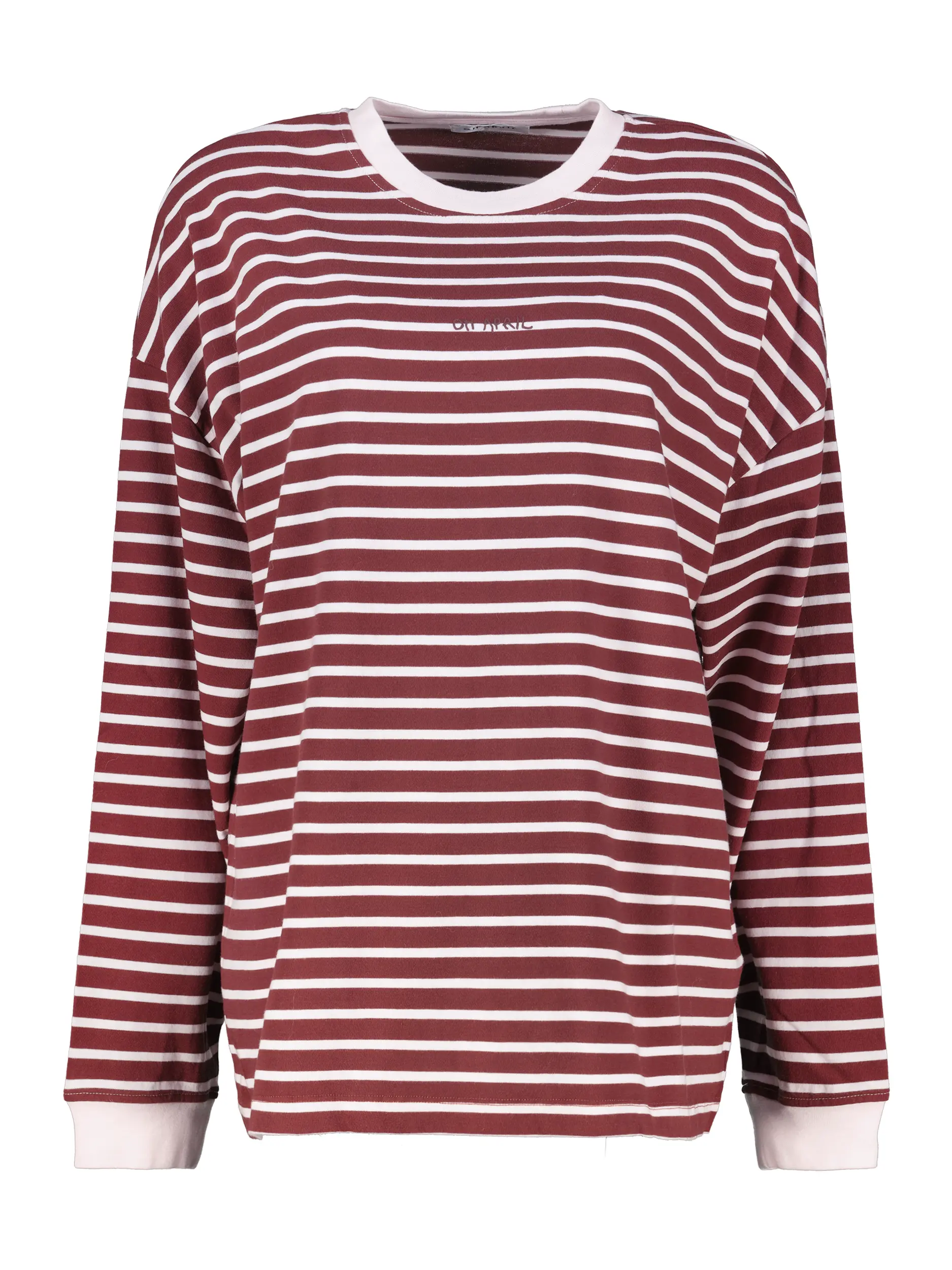 Gestreiftes Langarmshirt 'Ventia'  - Artikel Vorderseite - Farbe: Rot