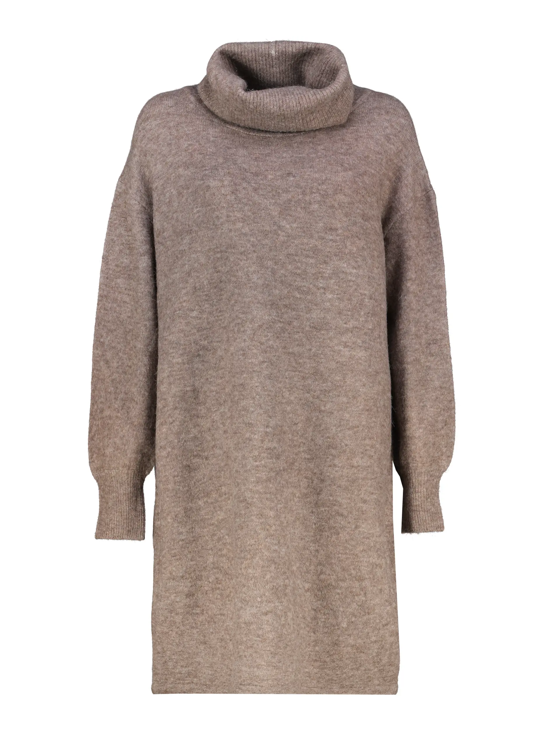 Midi Wollkleid langarm - Artikel Vorderseite - Farbe: Braun