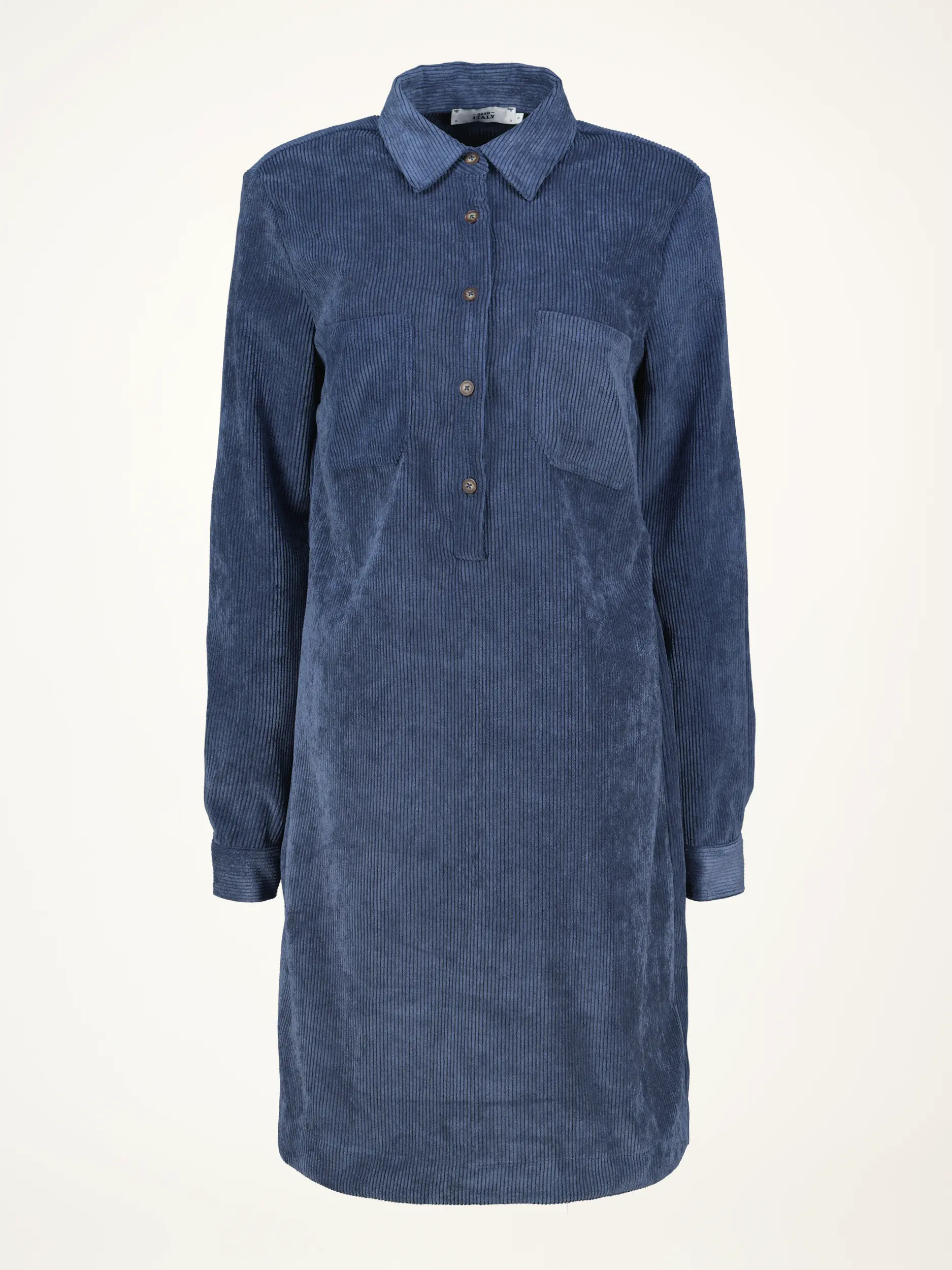 Midi Cordkleid 'Marisa' langarm - Artikelansicht - Farbe: Blau