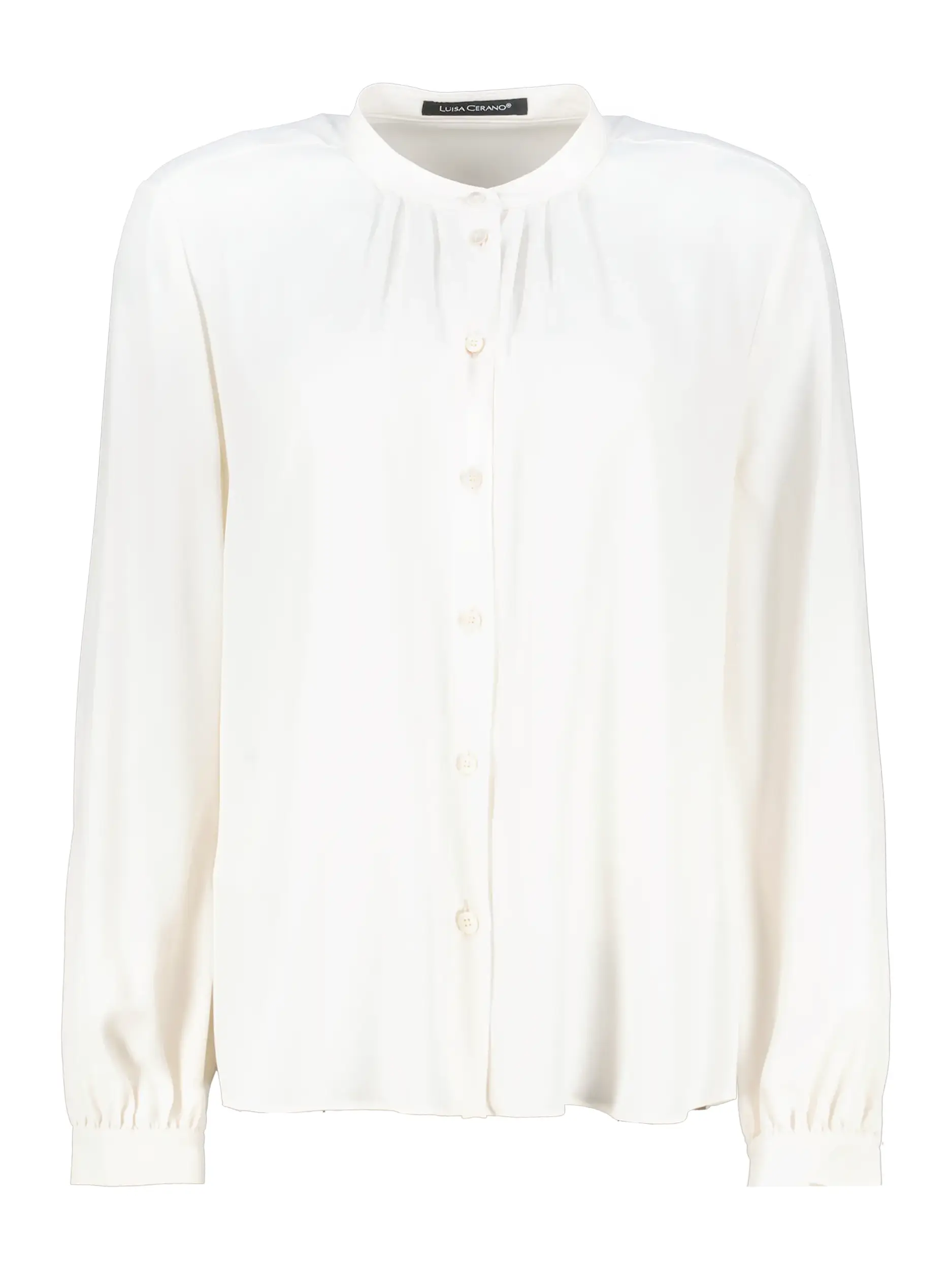 Bluse aus Seiden-Mix langarm - Artikel Vorderseite - Farbe: Creme