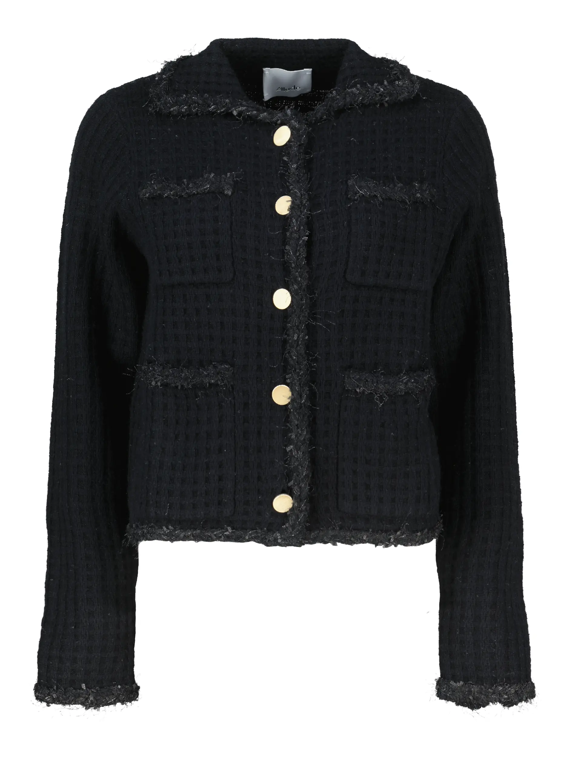 Strickjacke aus Wolle - Artikel Vorderseite - Farbe: Schwarz