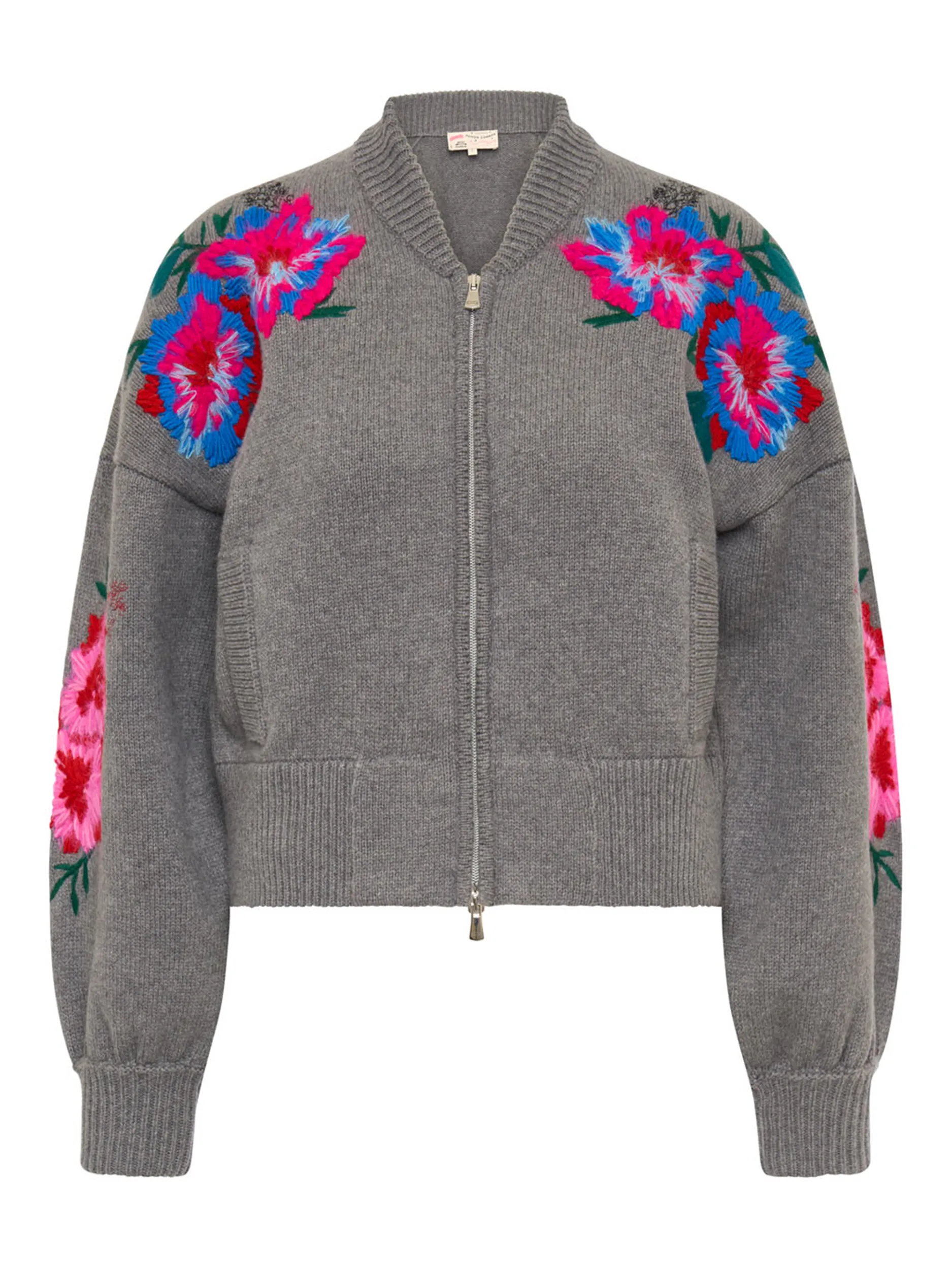 Strickjacke Wolle-Kaschmir-Mix - Artikel Vorderseite - Farbe: Grau