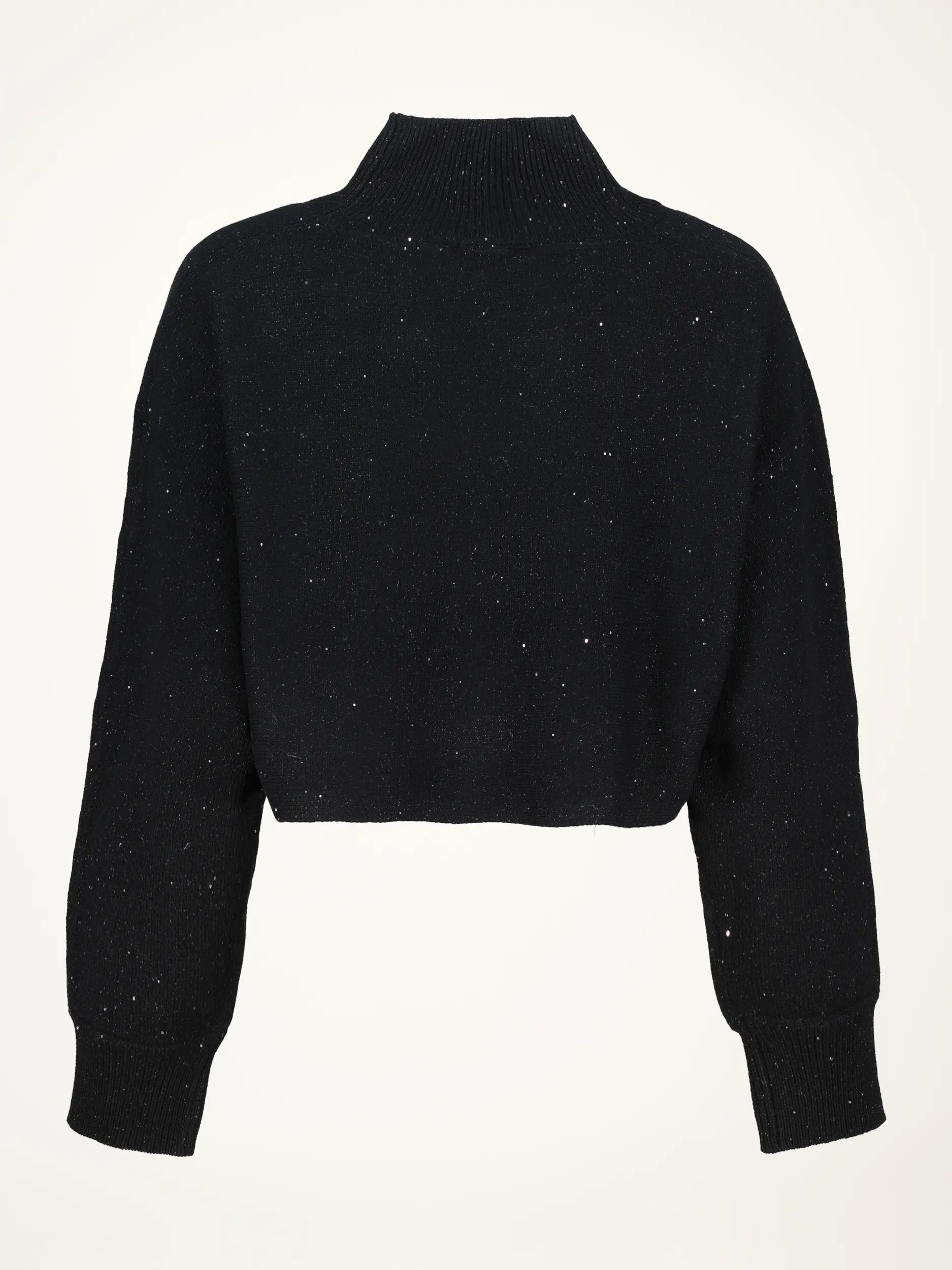Wollpullover mit Pailletten  - Artikel Rückseite - Farbe: Schwarz