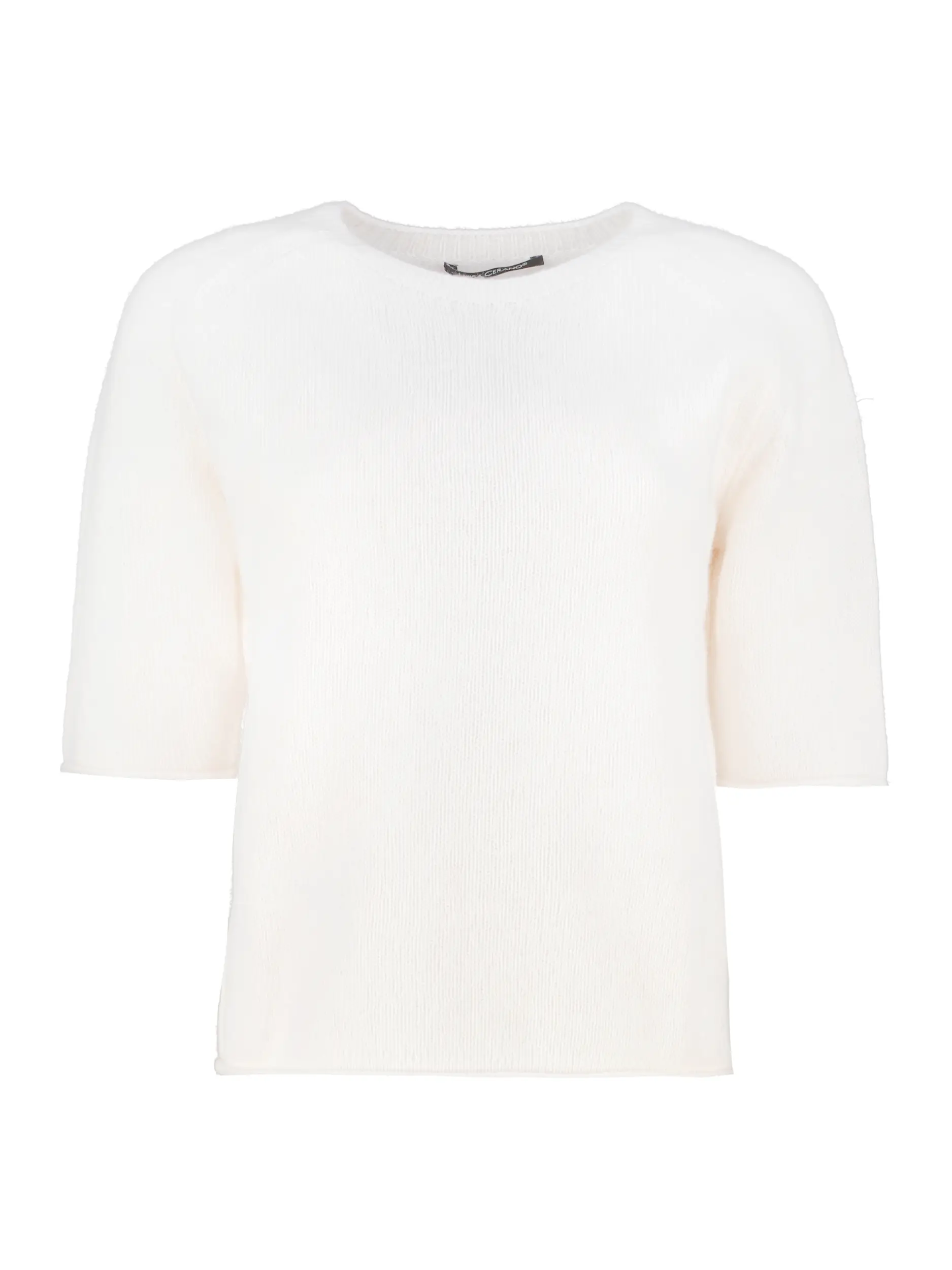 Pullover aus Wolle-Kaschmir kurzarm - Artikel Vorderseite - Farbe: Creme