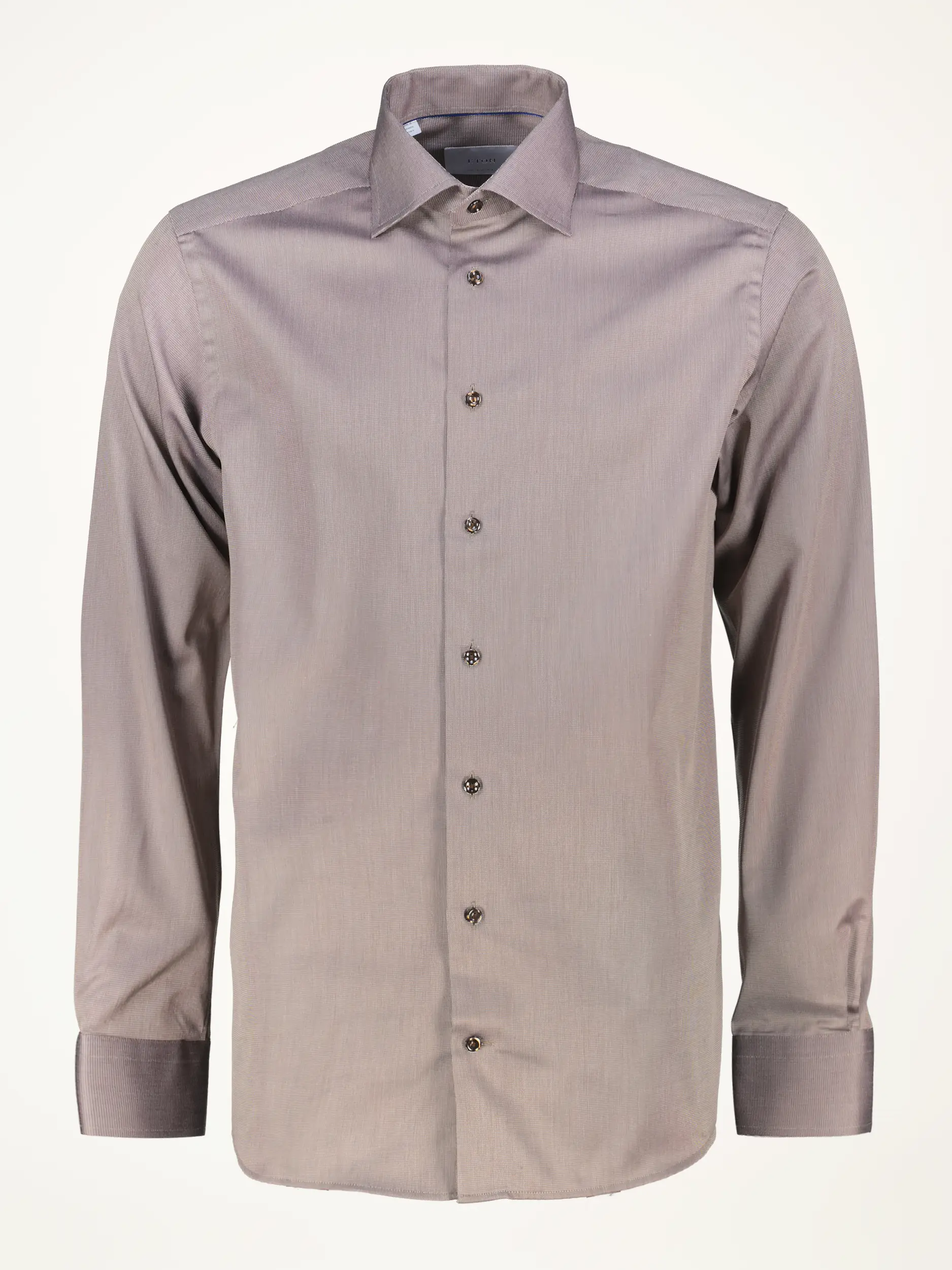 Gemustertes Hemd mit Kentkragen langarm - Artikelansicht - Farbe: Braun