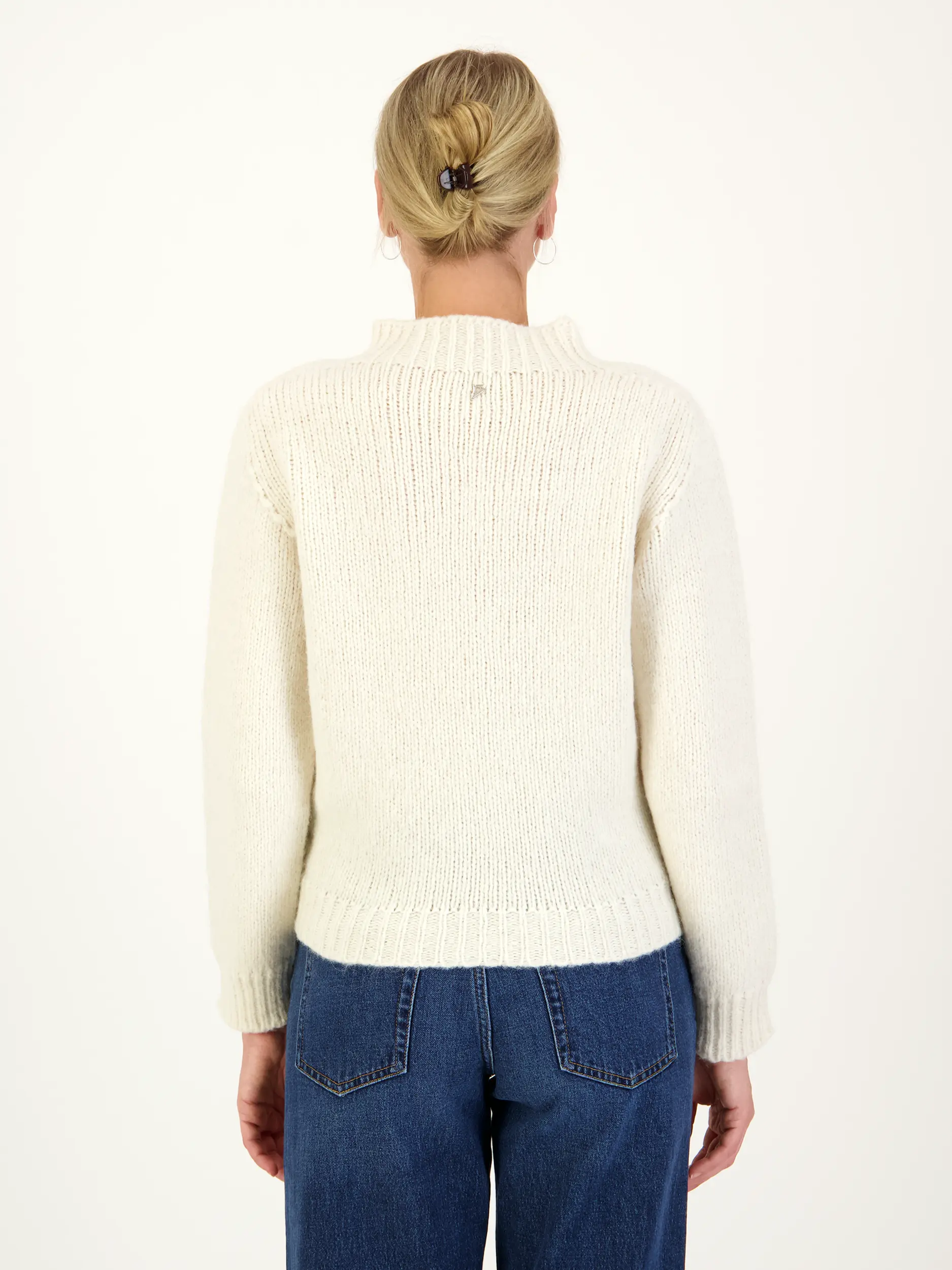 Pullover aus Alpaka-Mix langarm - Artikel Rückseite getragen von einem Modell