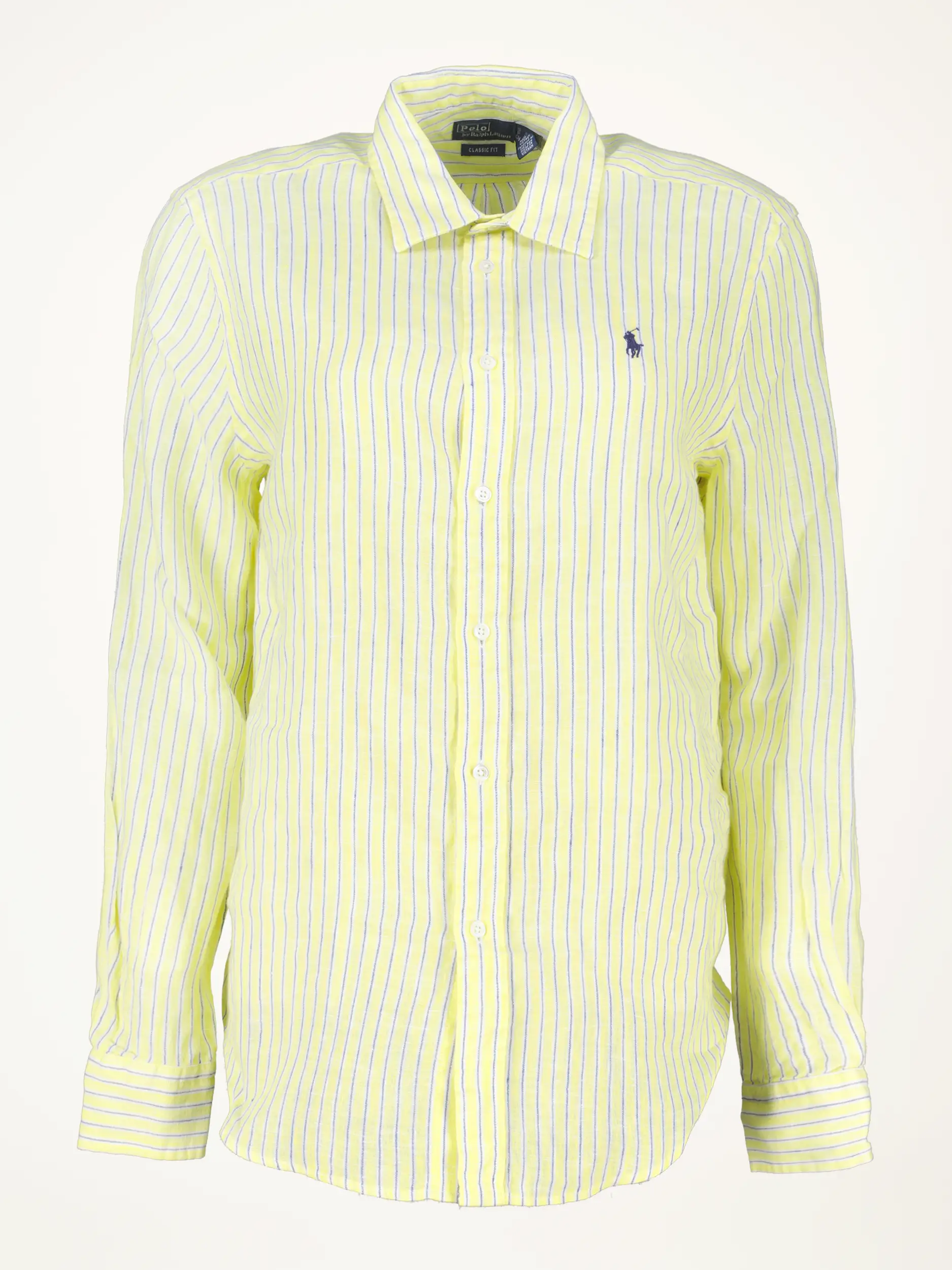 Gestreifte Bluse aus Leinen langarm - Artikelansicht - Farbe: Gelb