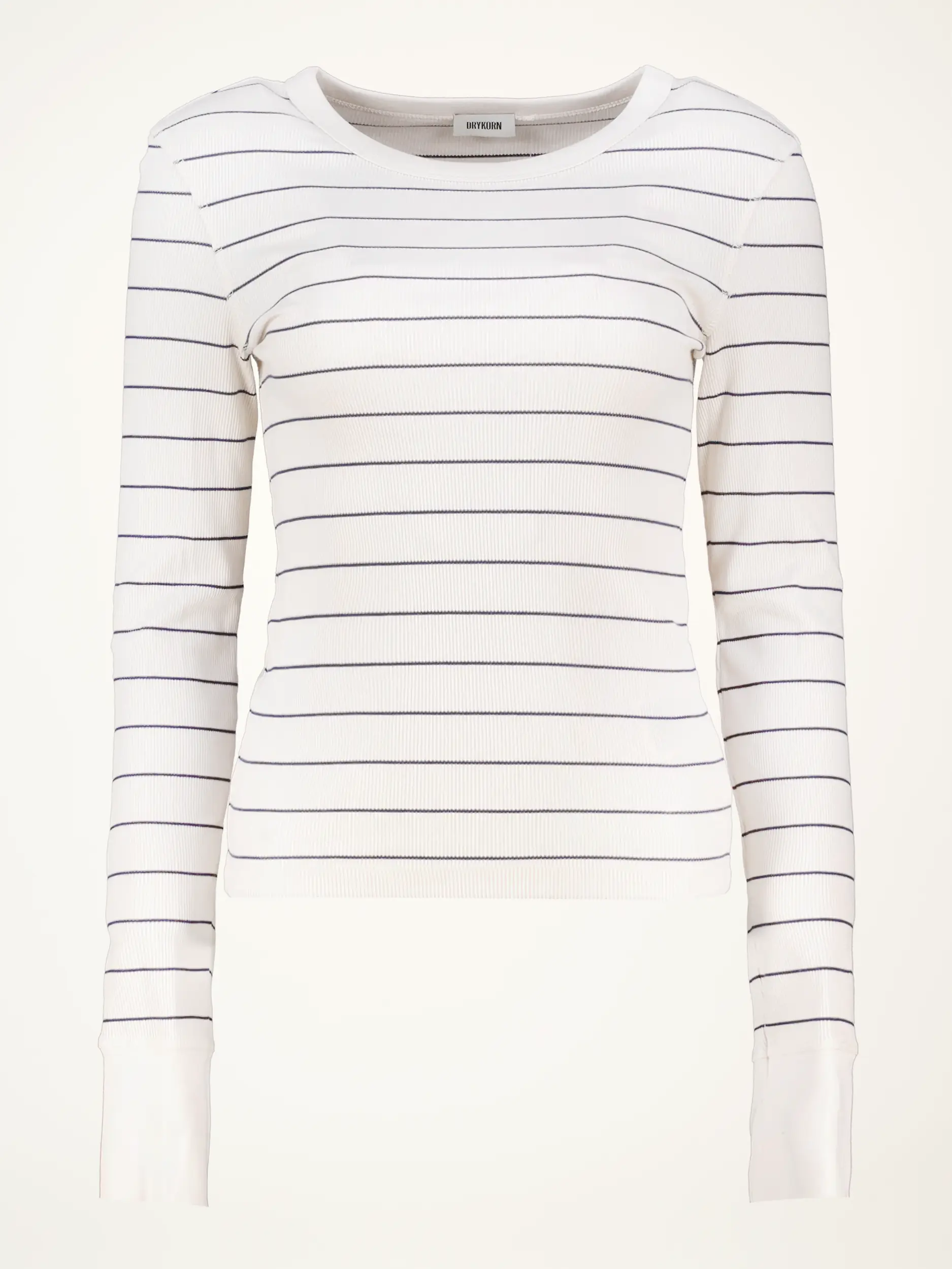 Gestreiftes Langarmshirt 'Nurit' langarm - Artikelansicht - Farbe: Weiß