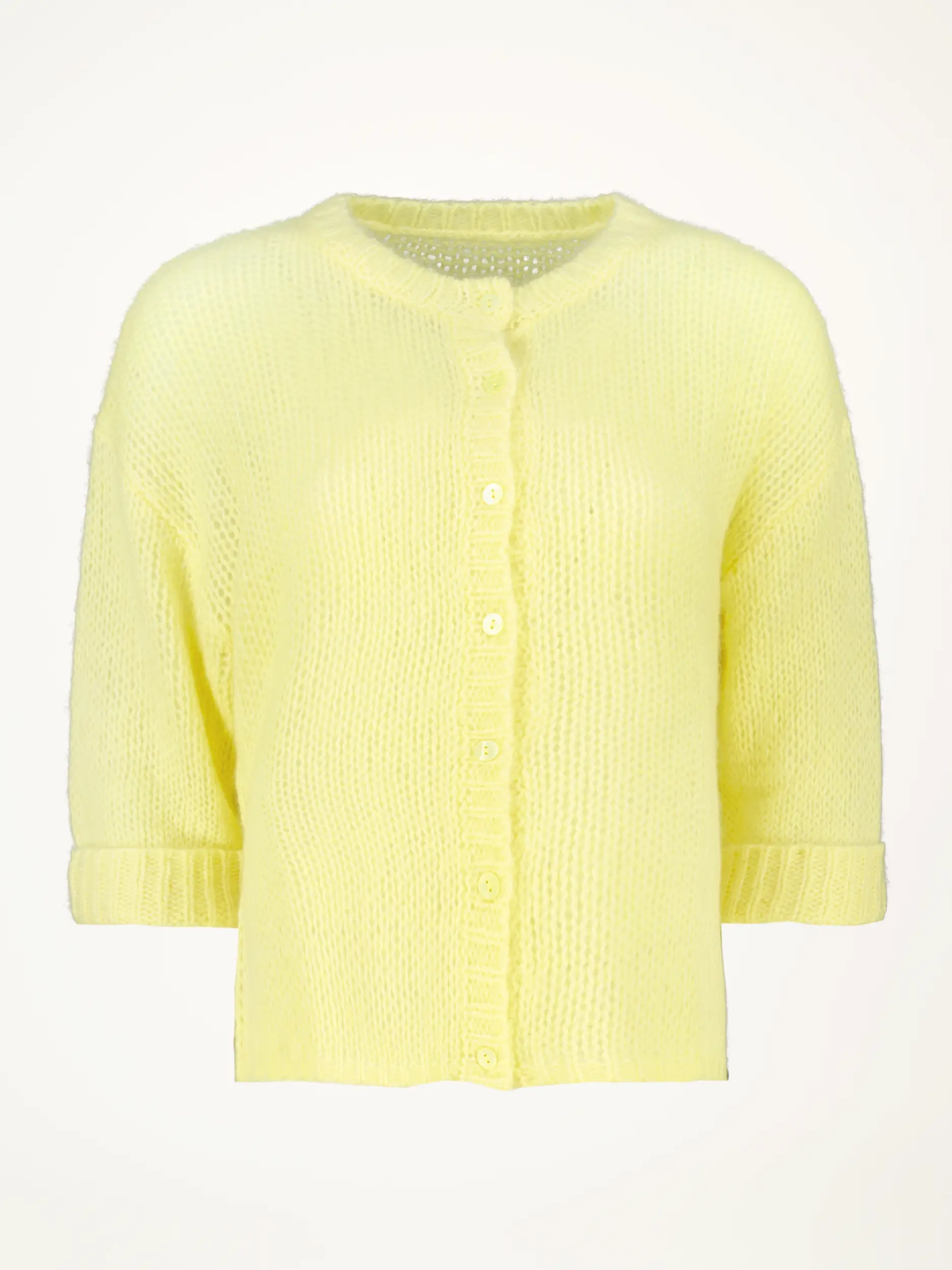 Strickjacke kurzarm aus Kaschmir Seide Mix - Artikelansicht - Farbe: Gelb