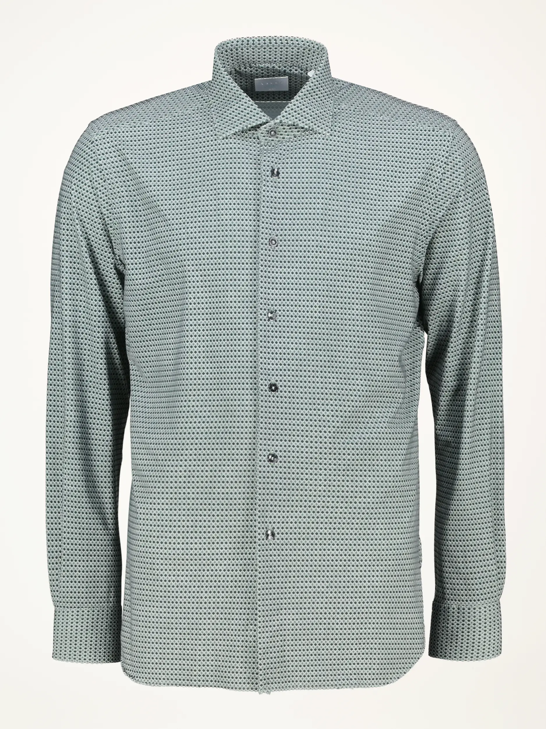 Gemustertes Tailored Fit Hemd mit Haifischkragen langarm - Artikelansicht - Farbe: Grün Gemustertes Tailored Fit Hemd mit Haifischkragen langarm - Artikelansicht - Farbe: Grün