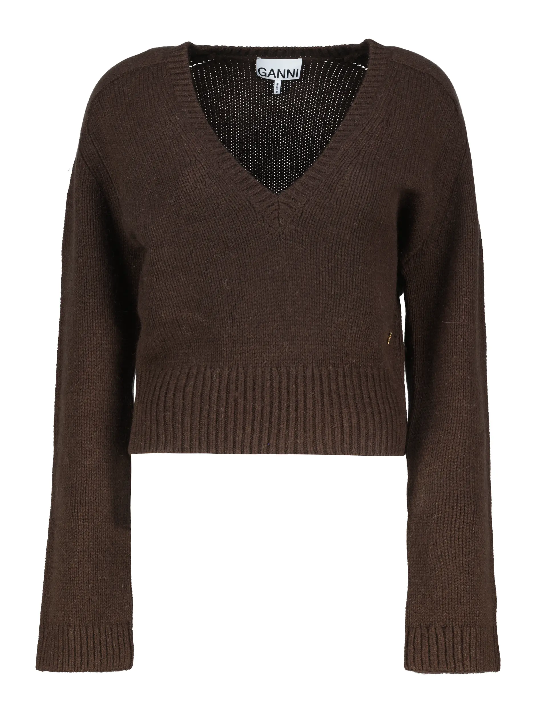 Pullover aus Wolle langarm - Artikel Vorderseite - Farbe: Braun