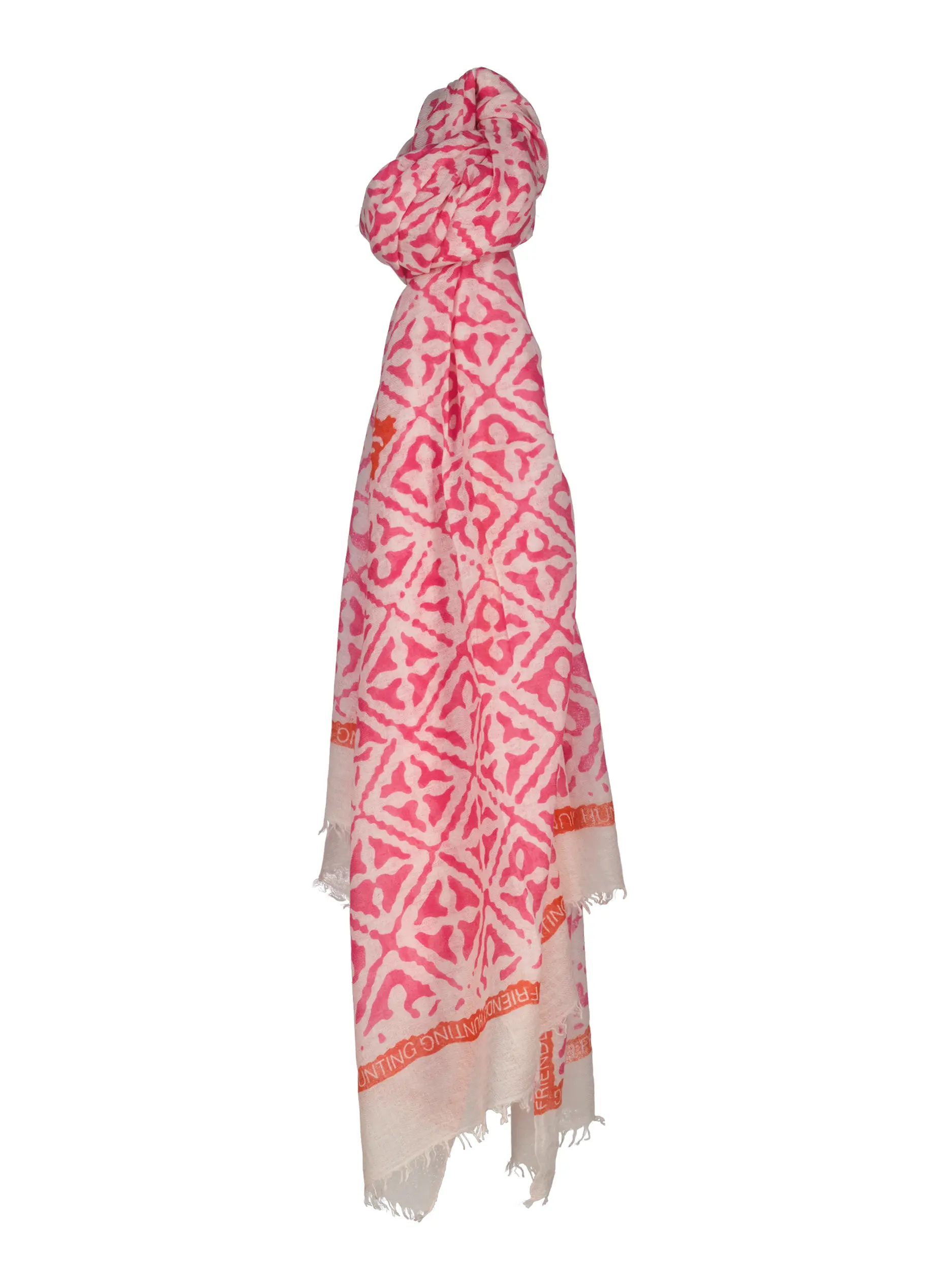 Gemusterter Schal 'Eyes of Marrakesh' aus Kaschmir - Artikel Vorderseite - Farbe: Rosa&Pink