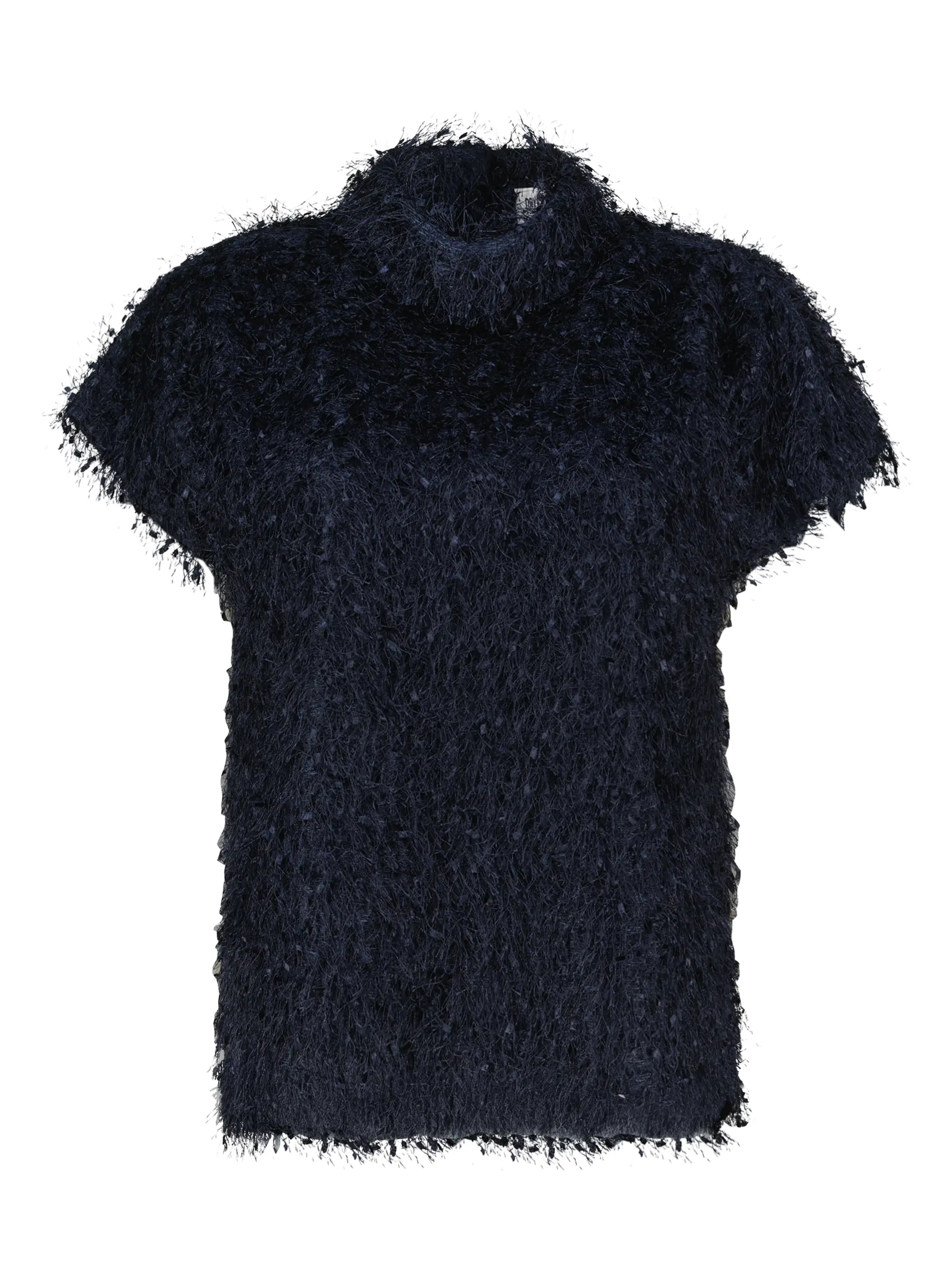 Bluse 'Alaria' mit Fransen kurzarm - Artikel Vorderseite - Farbe: Blau